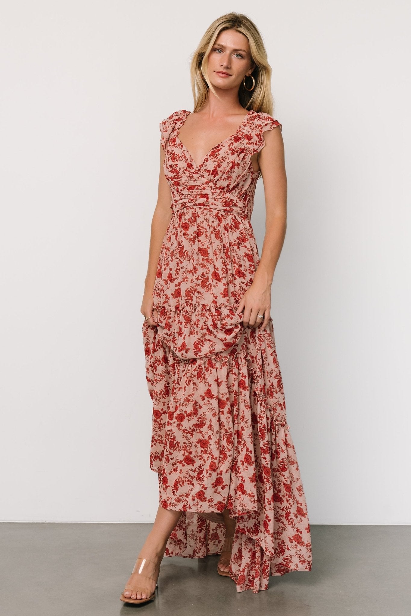 Martina Maxi Dress | Blush + Red Outlet Release Dates