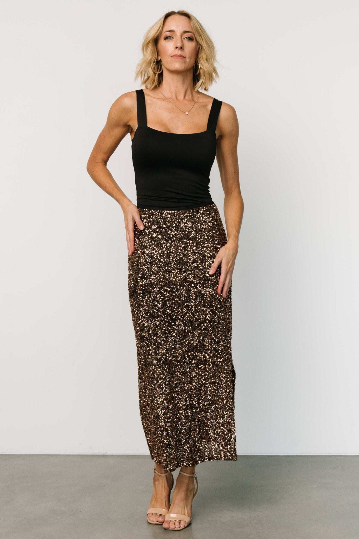 Charmed Sequin Midi Skirt | Bronze Many Kinds Of Online