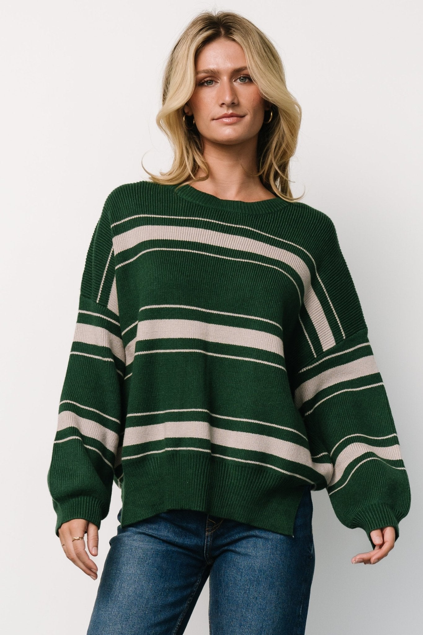 Charlie Striped Sweater | Dark Green Quality Free Shipping Outlet