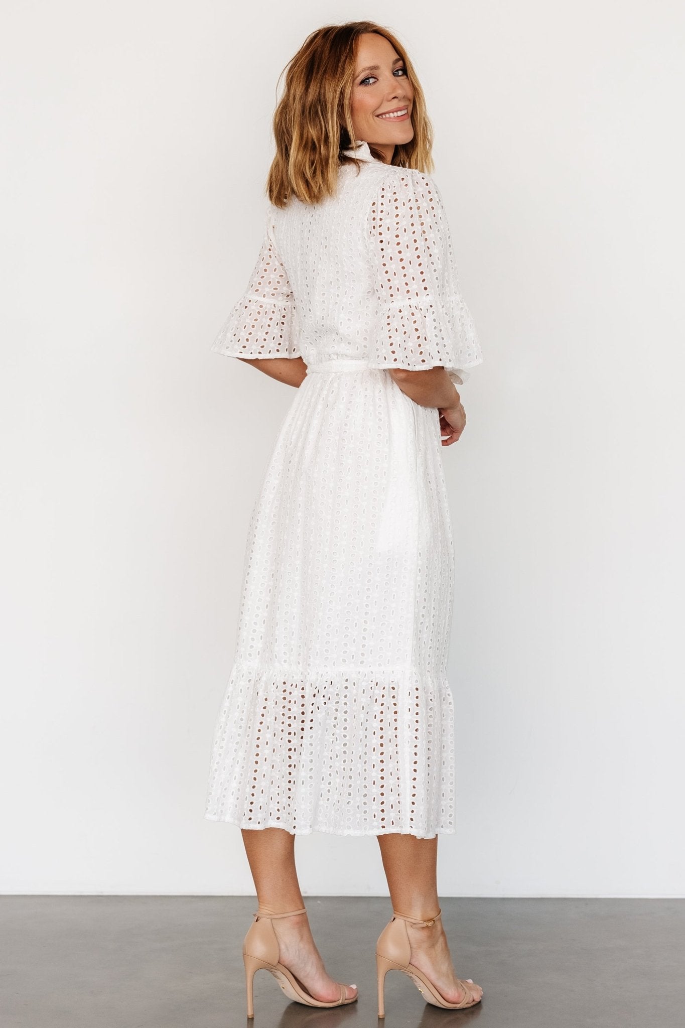 Virginia Eyelet Midi Dress | Off White Cheap Online Online