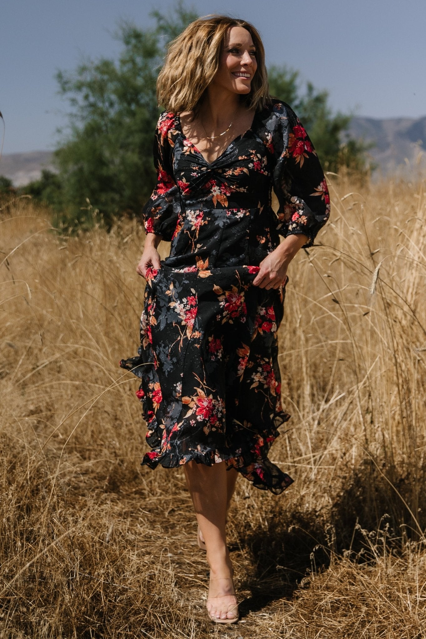 Estefania Maxi Dress | Black Floral Outlet 2025 New