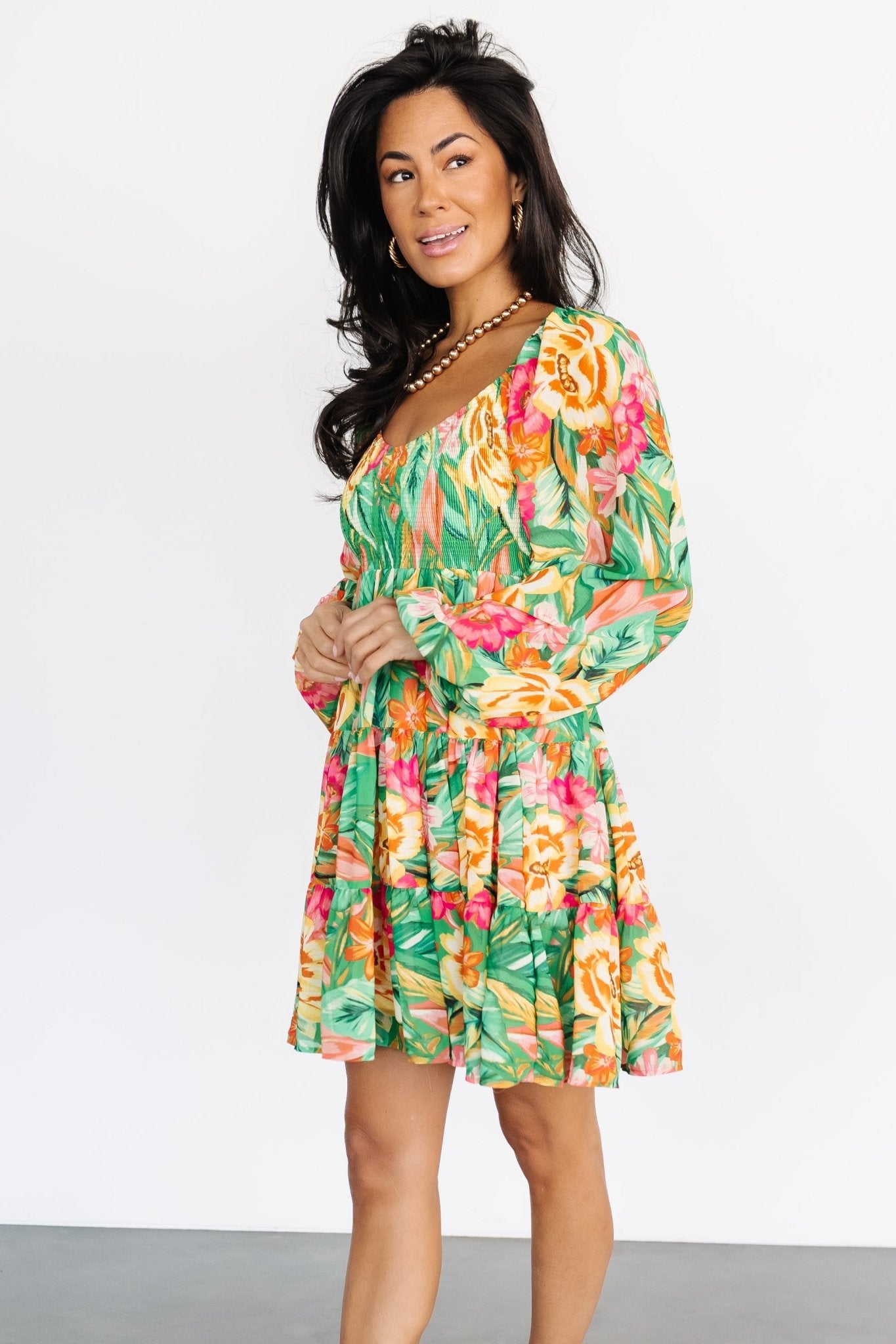 Acapulco Short Dress | Green Multi Print Buy Cheap Brand New Unisex