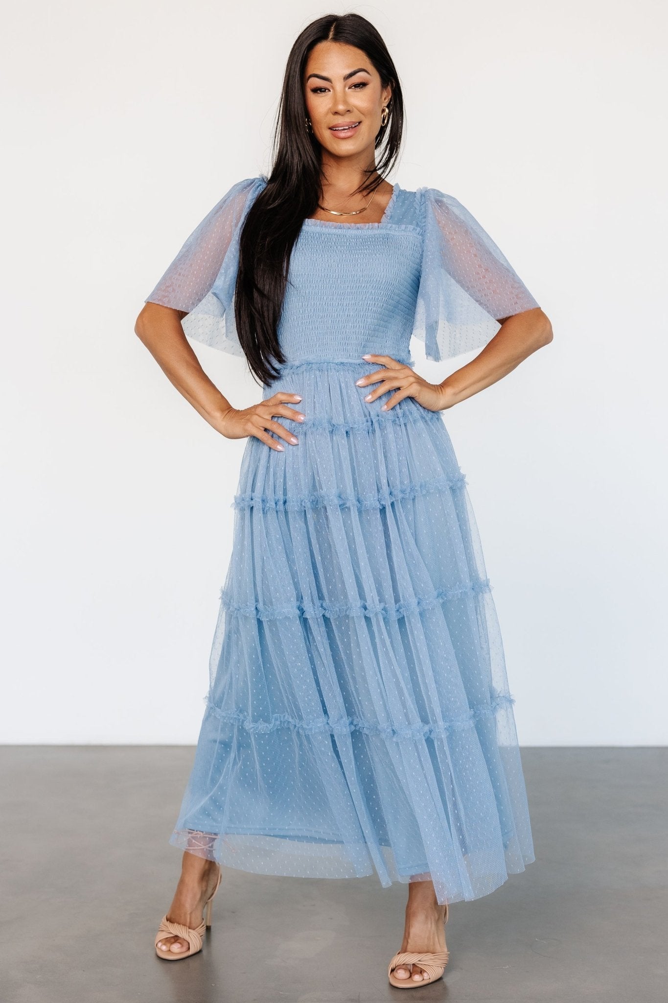 Bexley Tulle Dress | Dusty Blue Huge Surprise