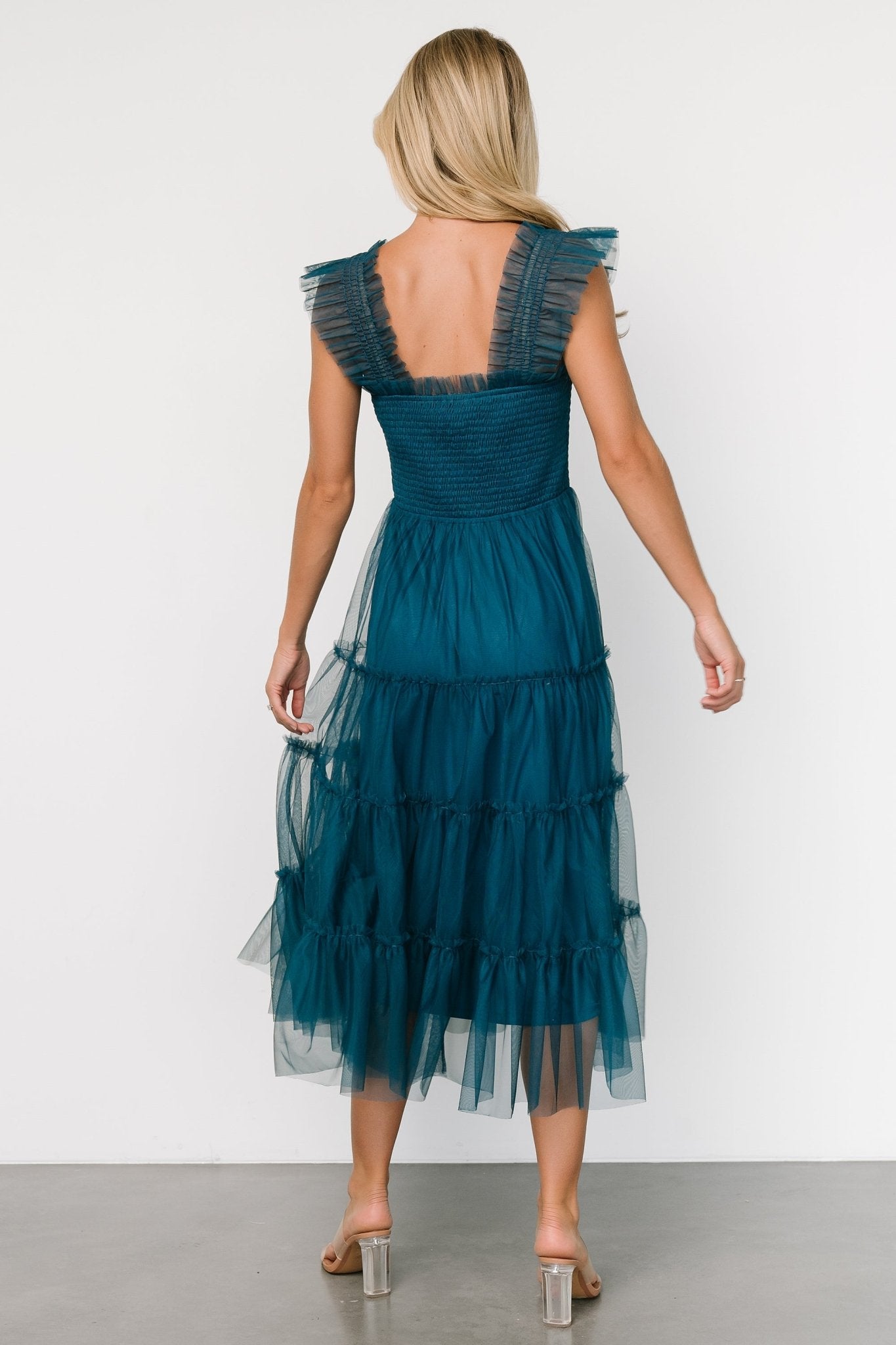 Emma Smocked Tulle Dress | Teal View Cheap Pice