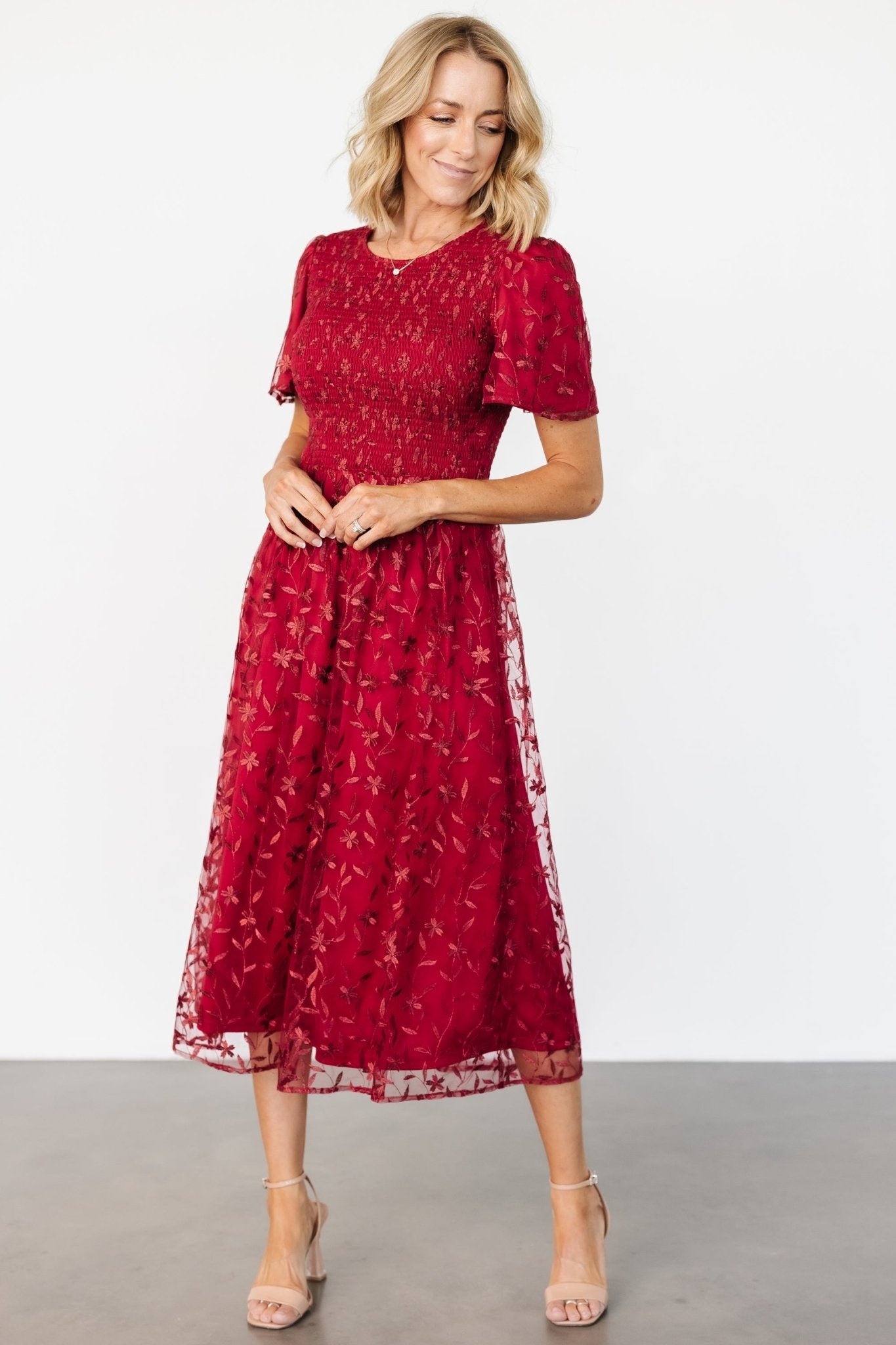 Cara Embroidered Midi Dress | Ruby Cheap Sale 100% Authentic