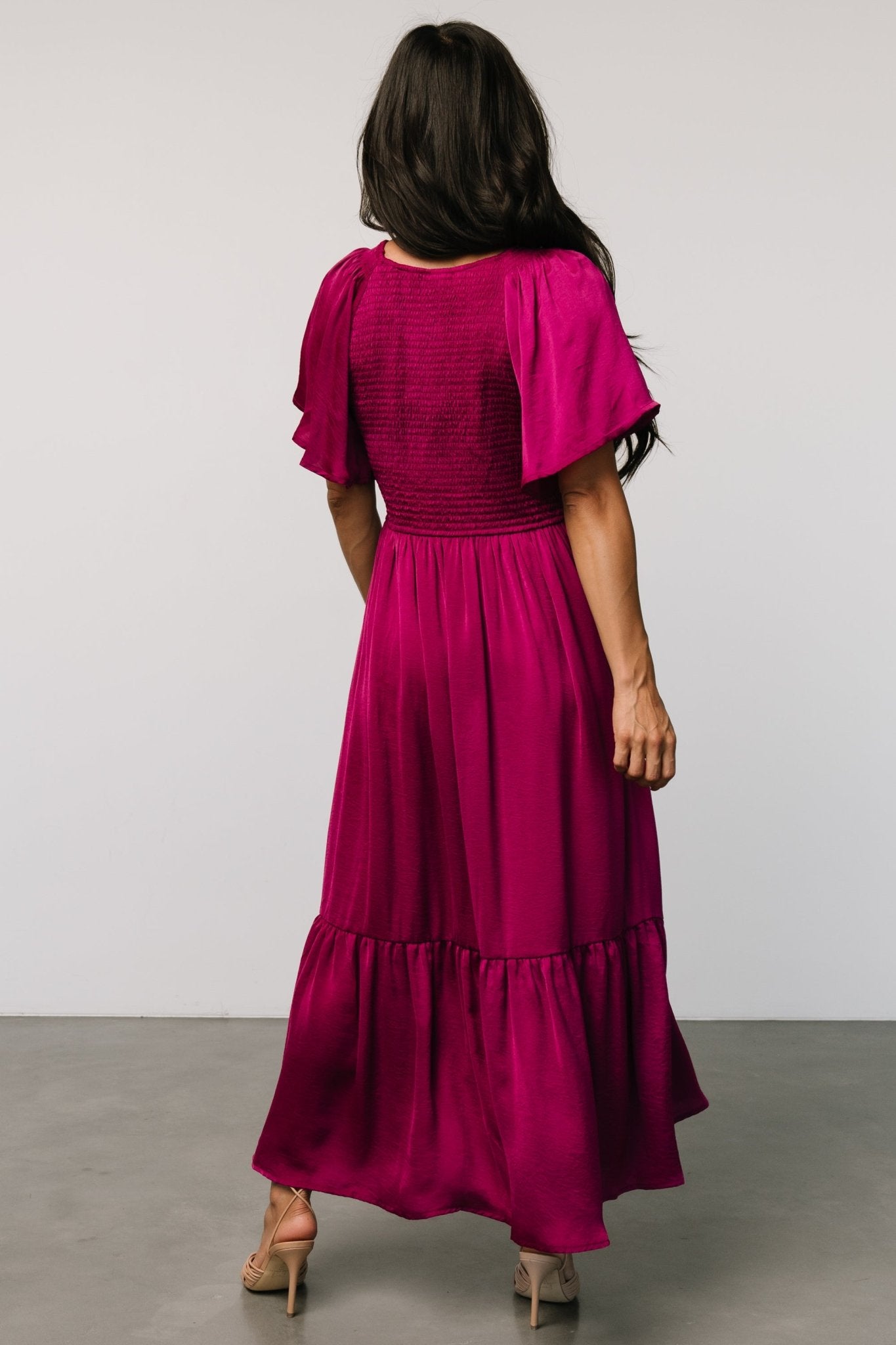 Lovell Smocked Midi Dress | Wine Berry Outlet Newest