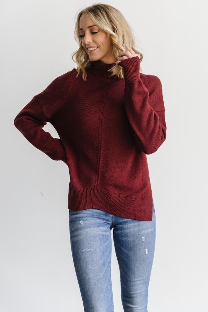 Collins Knit Sweater | Burgundy Cheap Manchester Great Sale