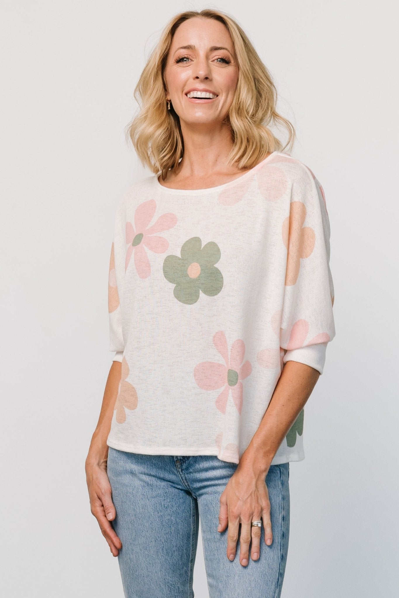 Flower Knit Top | Cream Multi Cheap Online Store