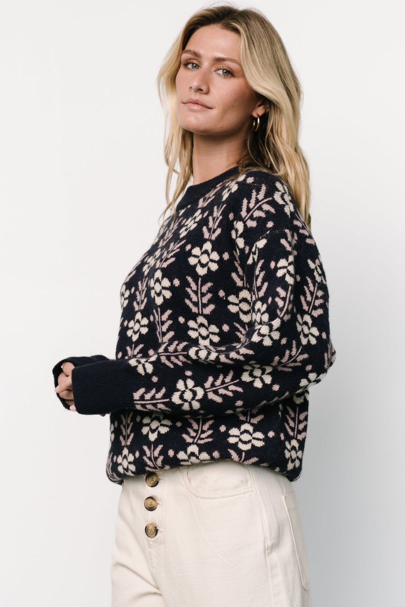 Norris Sweater | Navy Multi Floral Good Selling Sale Online