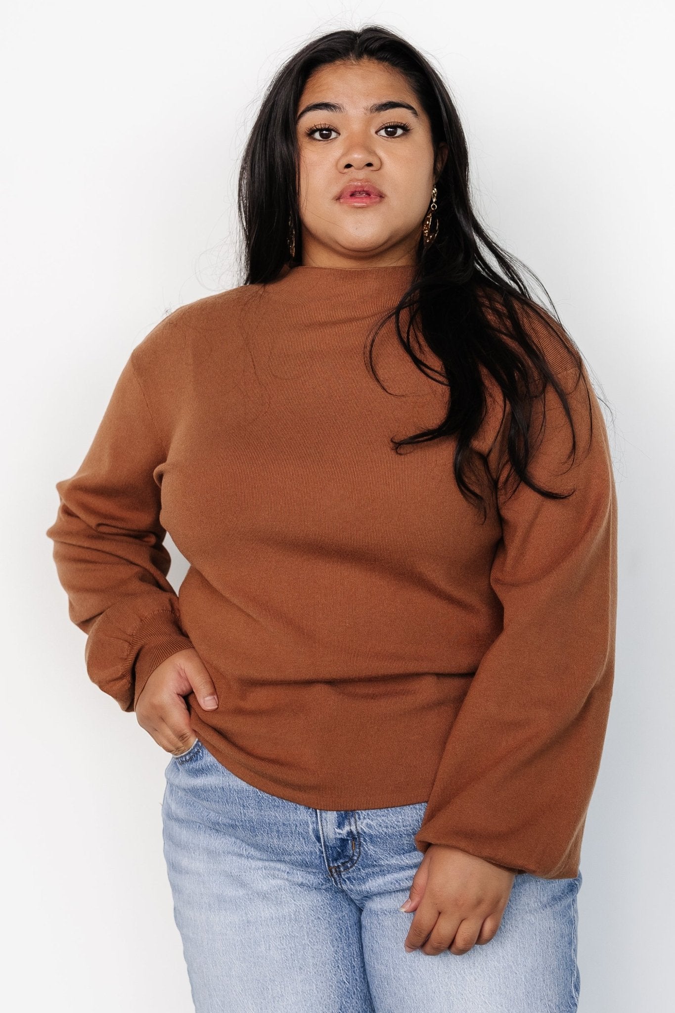 Sutton Sweater Top | Brown Best Sale Cheap Pice