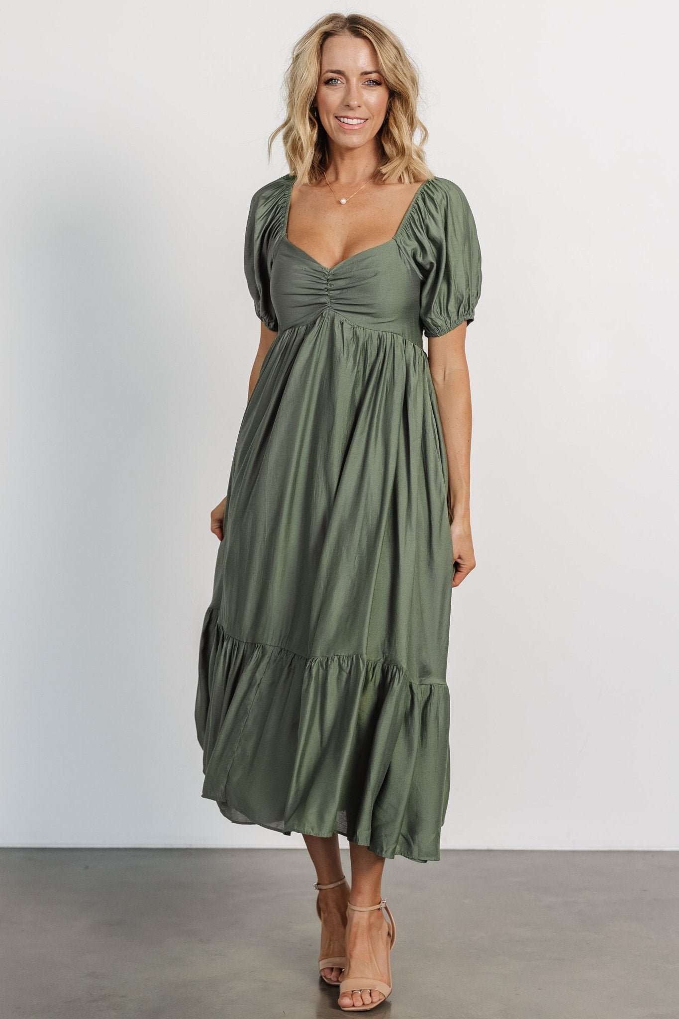 Annalisa Midi Dress | Olive Excellent