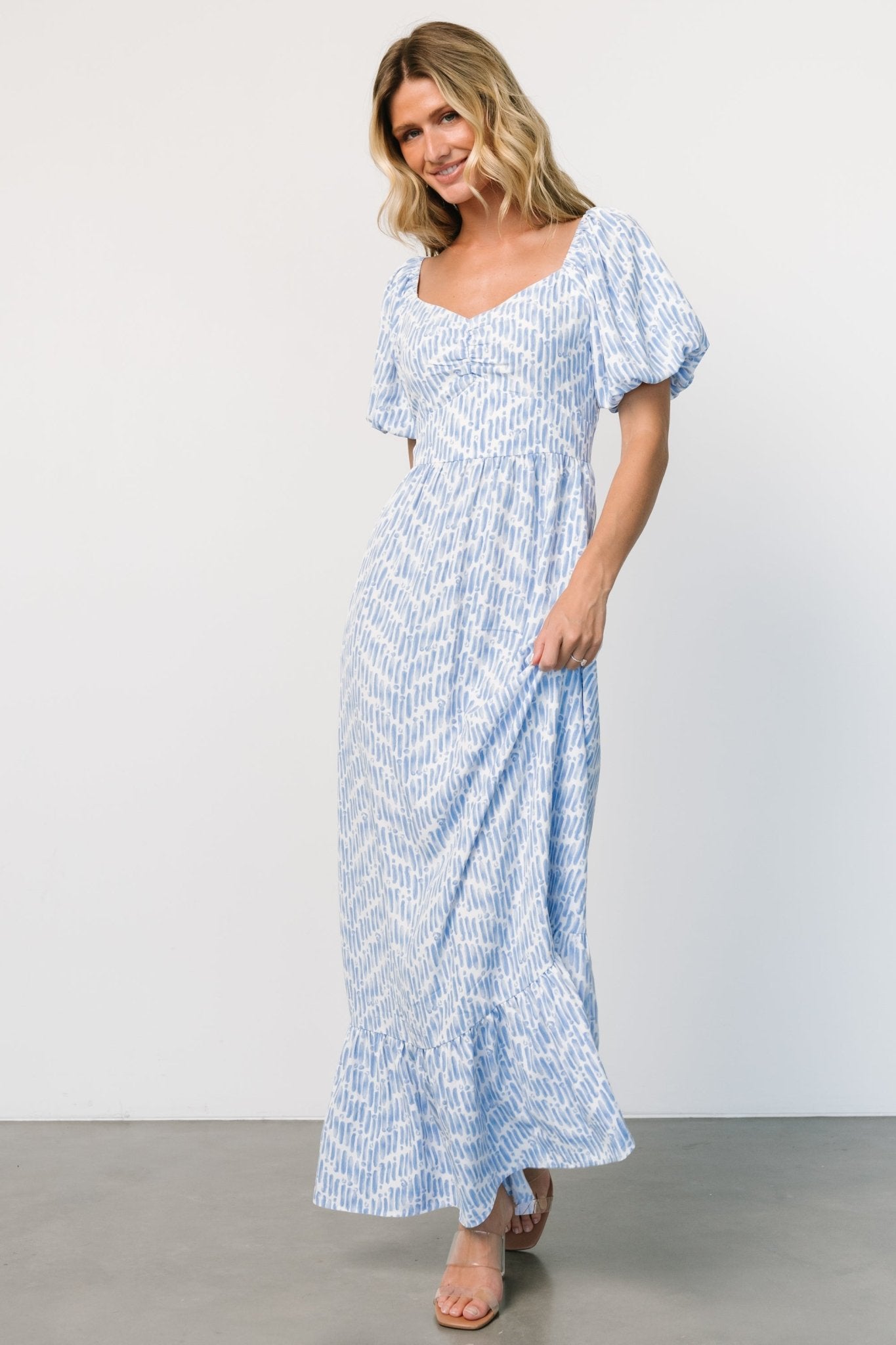 Durban Maxi Dress | Dusty Blue Print Cheap Best