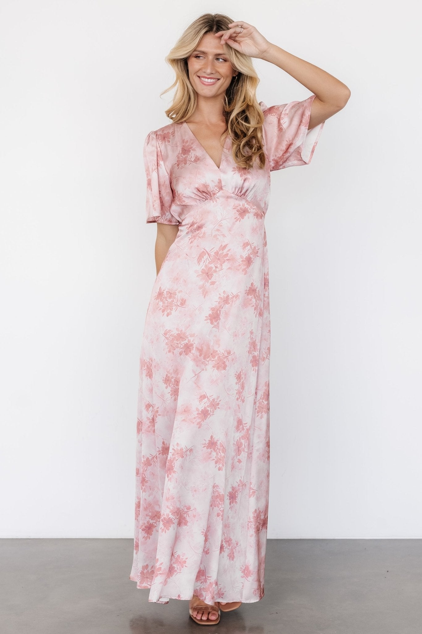 Carmen Maxi Dress | Blush Floral Cheap Sale Ebay