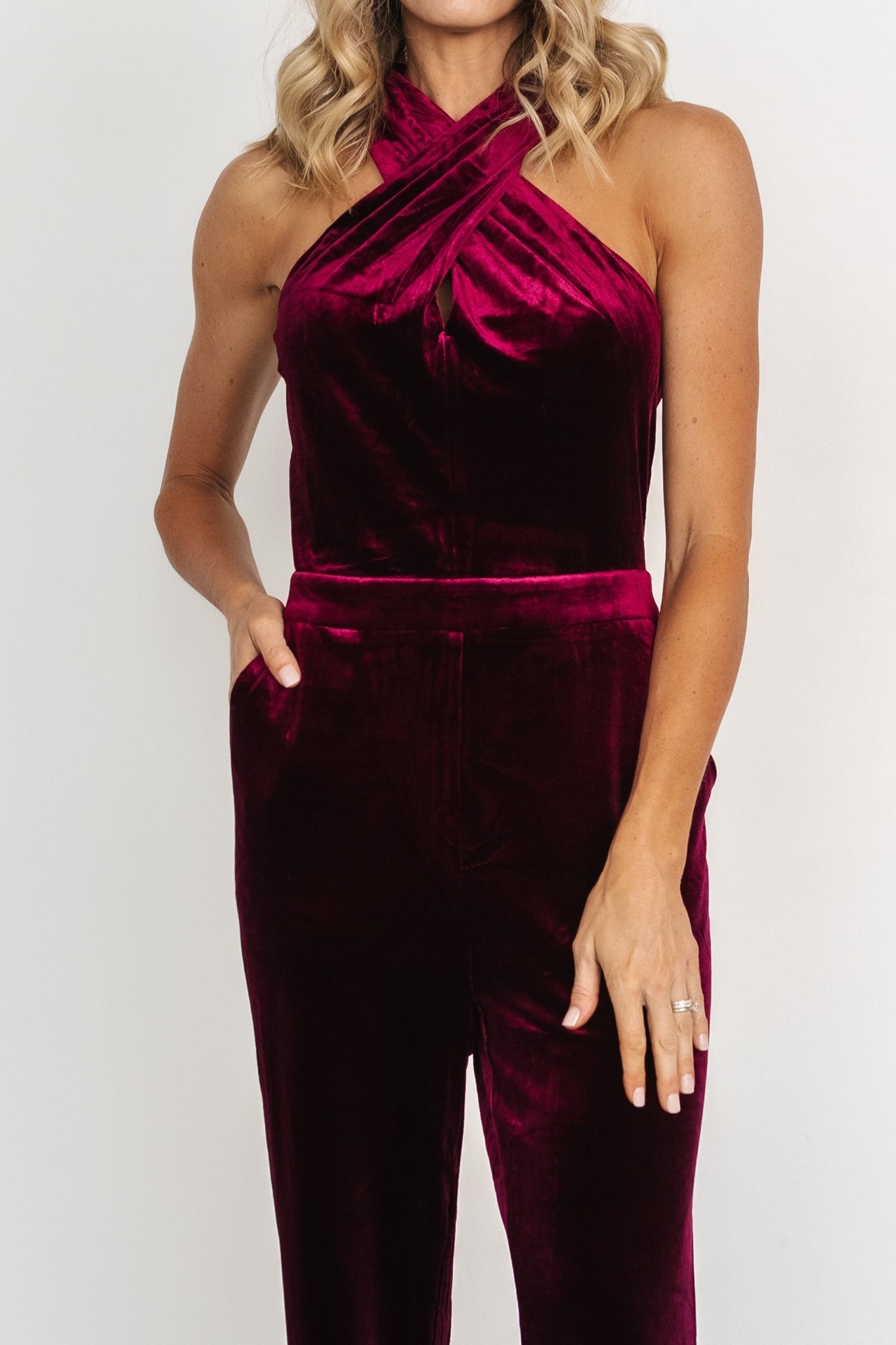 Cleopatra Velvet Jumpsuit | Burgundy Cheap Sale Best Wholesale