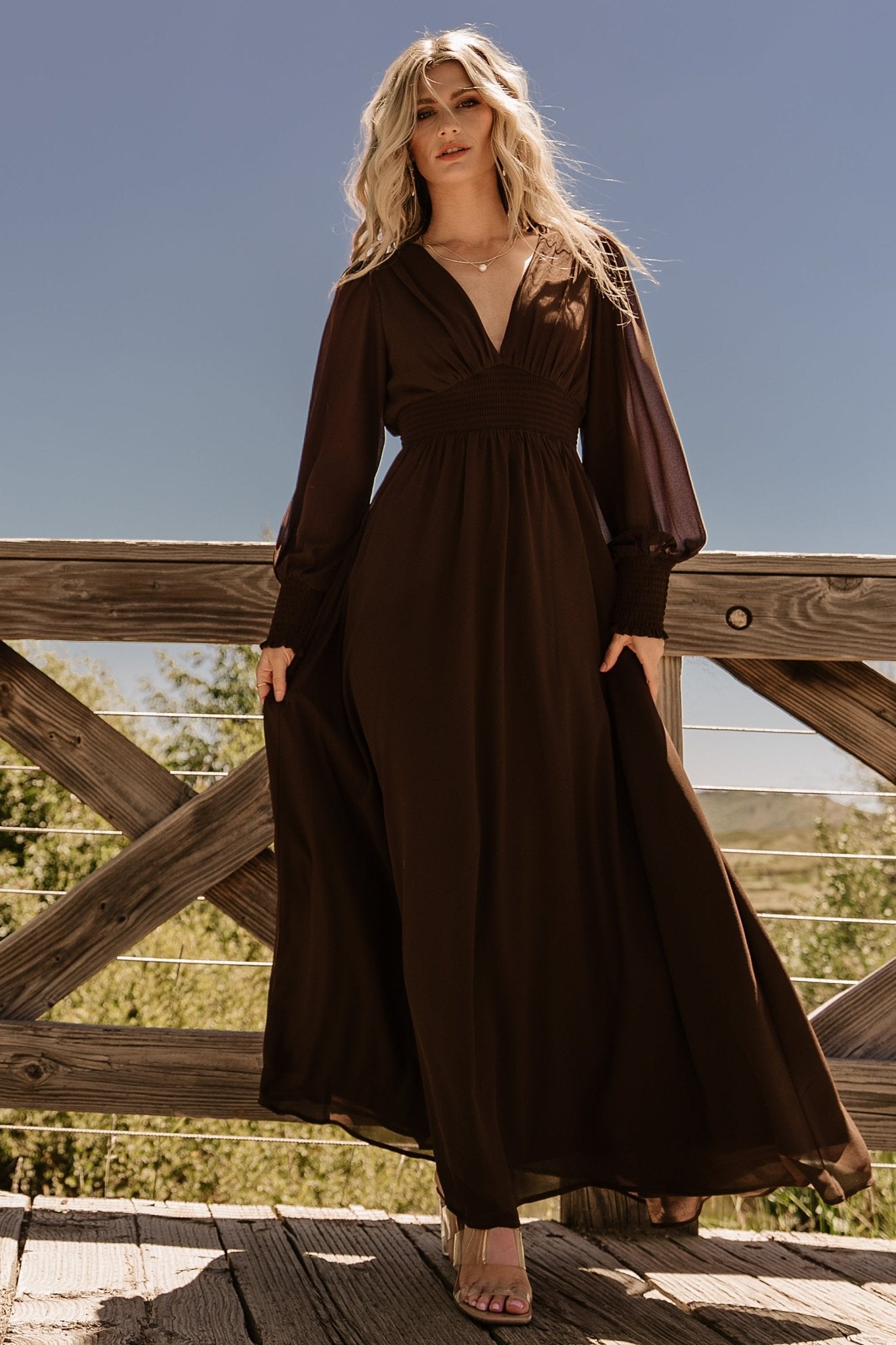 Olivia Maxi Dress | Dark Brown Discount How Much