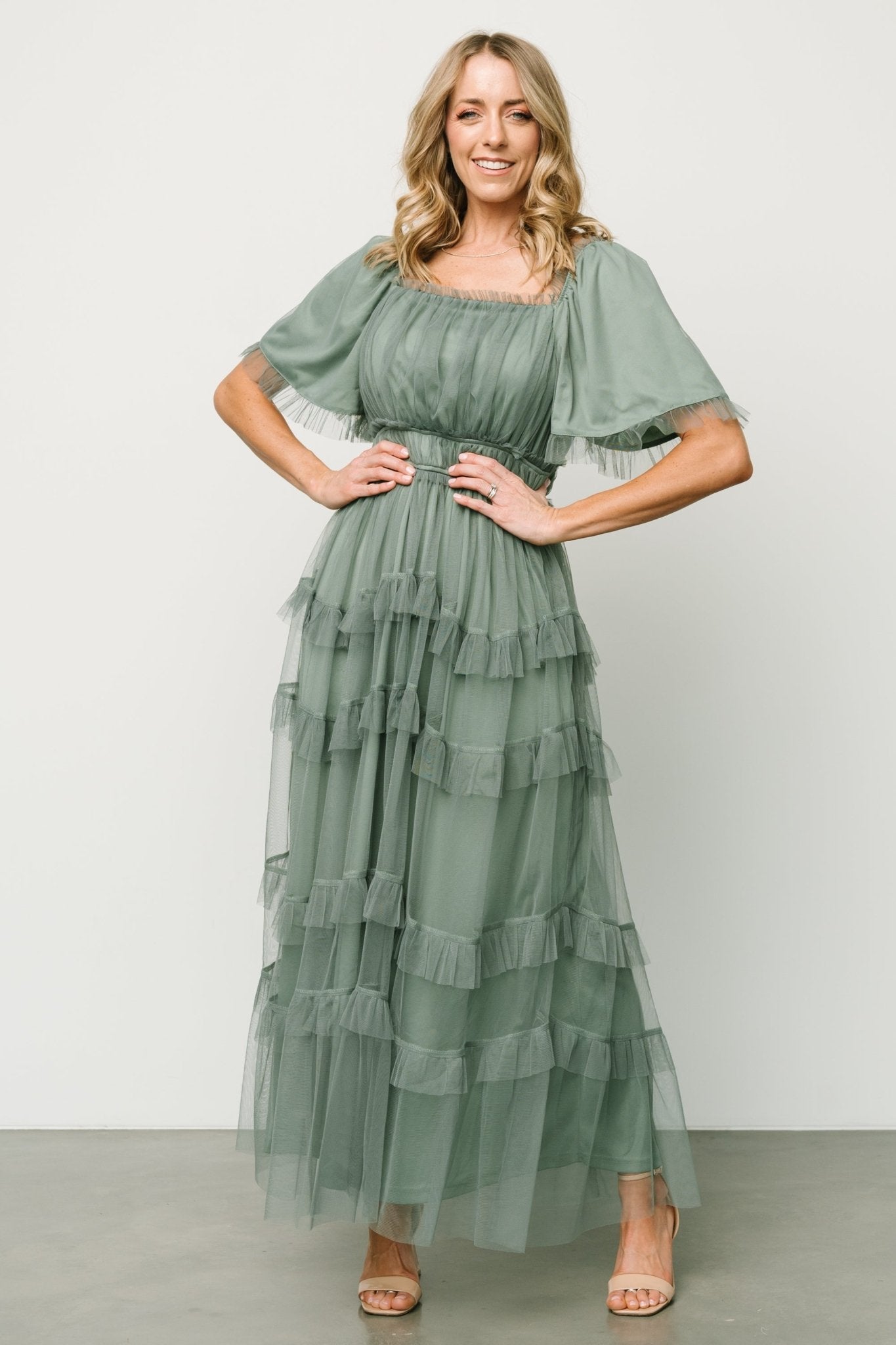 Magdalena Tulle Maxi Dress | Eucalyptus Big Sale Sale Online