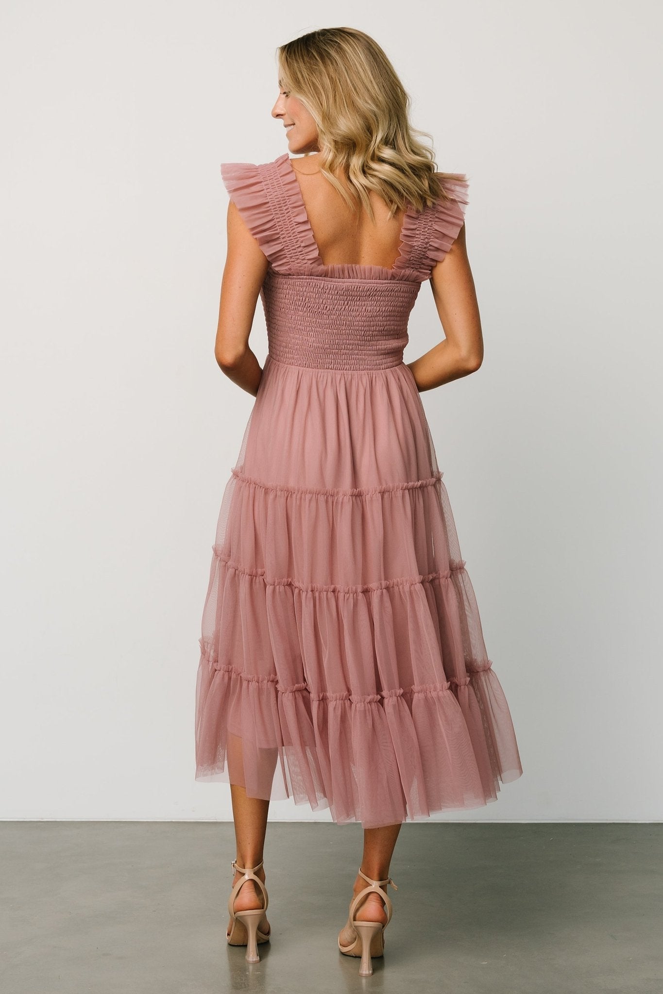 Emma Smocked Tulle Dress | Dusty Rose Cheap Finishline