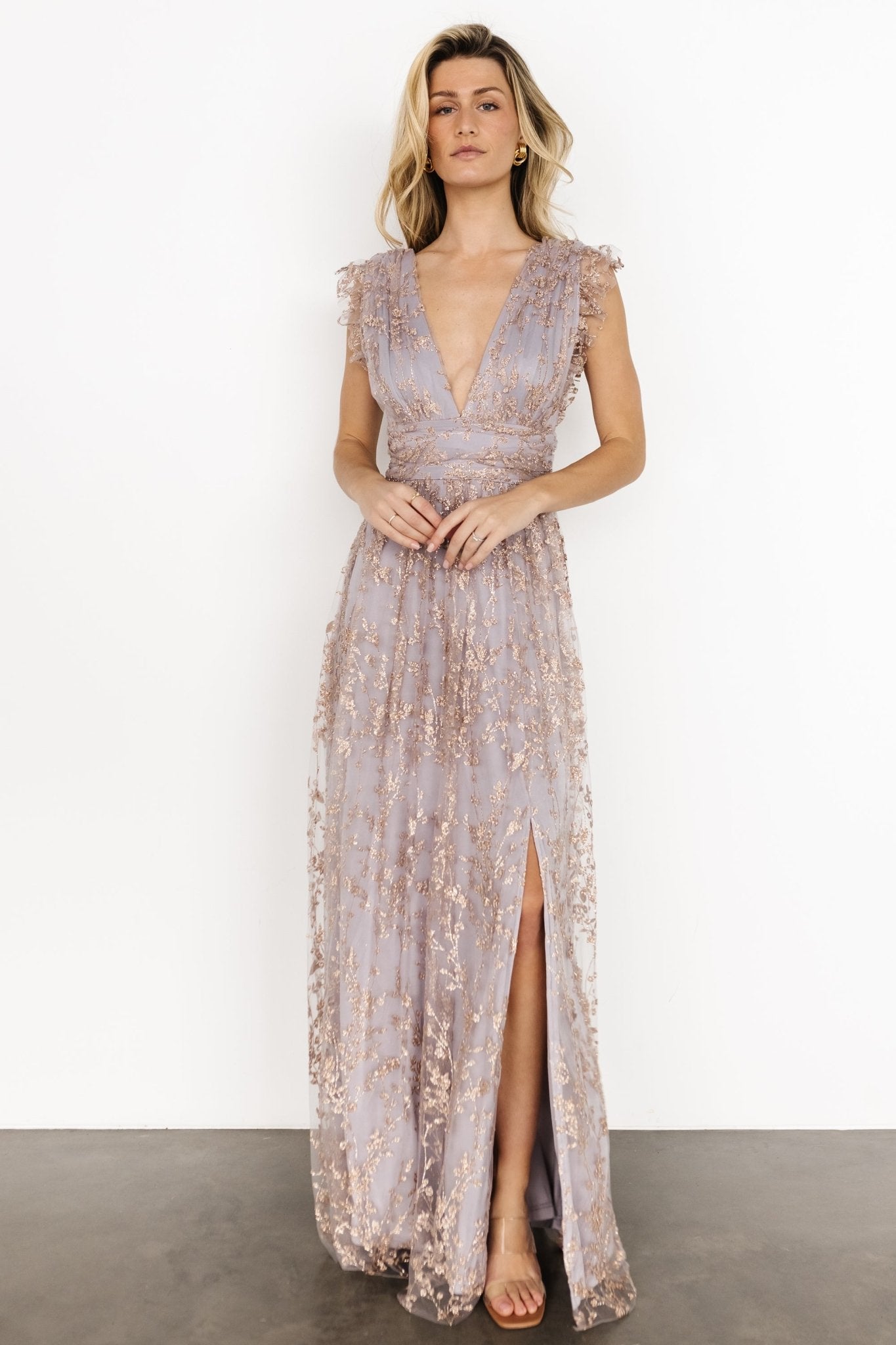 Arlene Shimmer Gown | Dusty Lilac + Rose Discount Pay With Visa