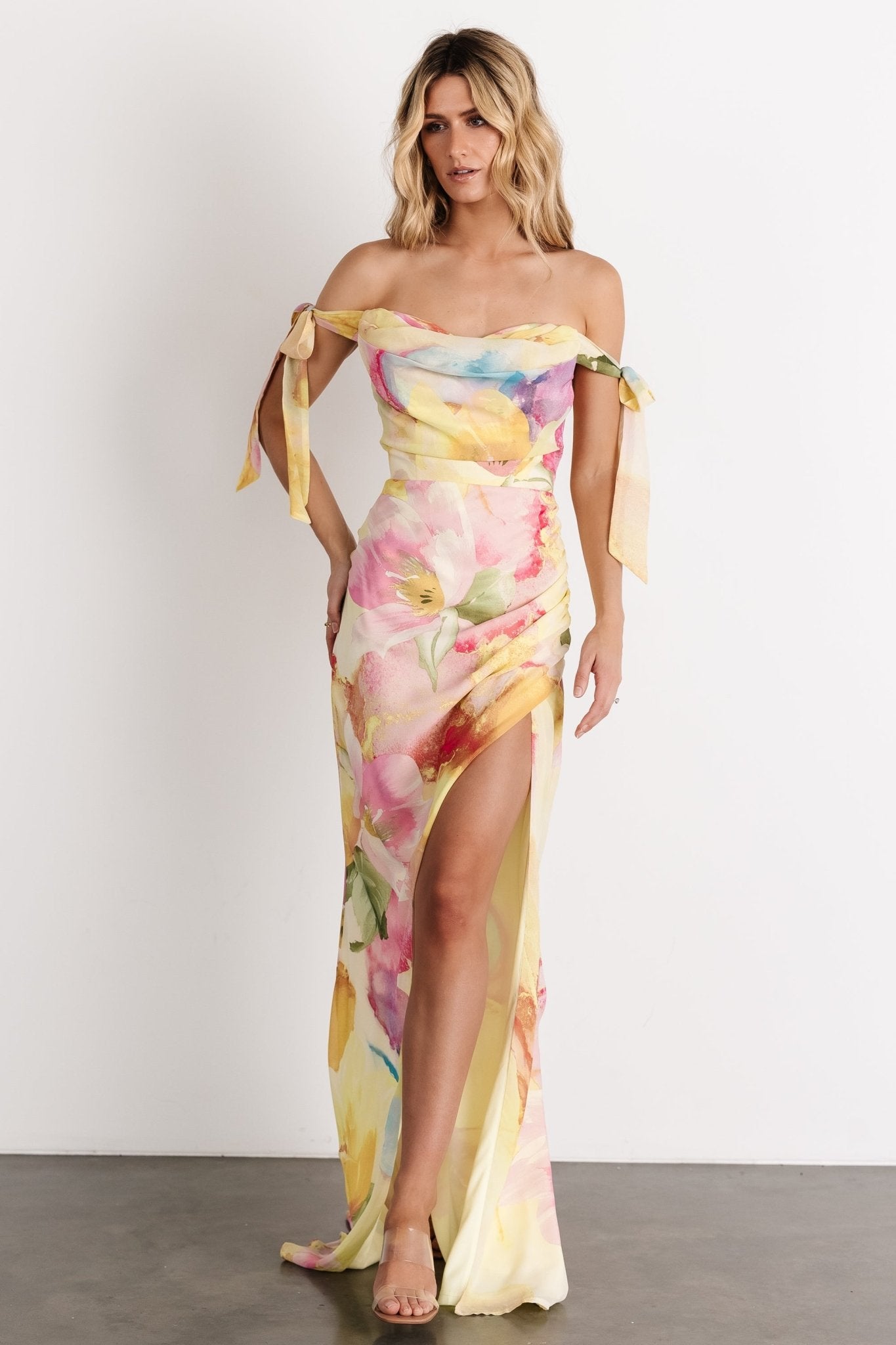 Allegra Off Shoulder Maxi Dress | Multi Floral Sale Official