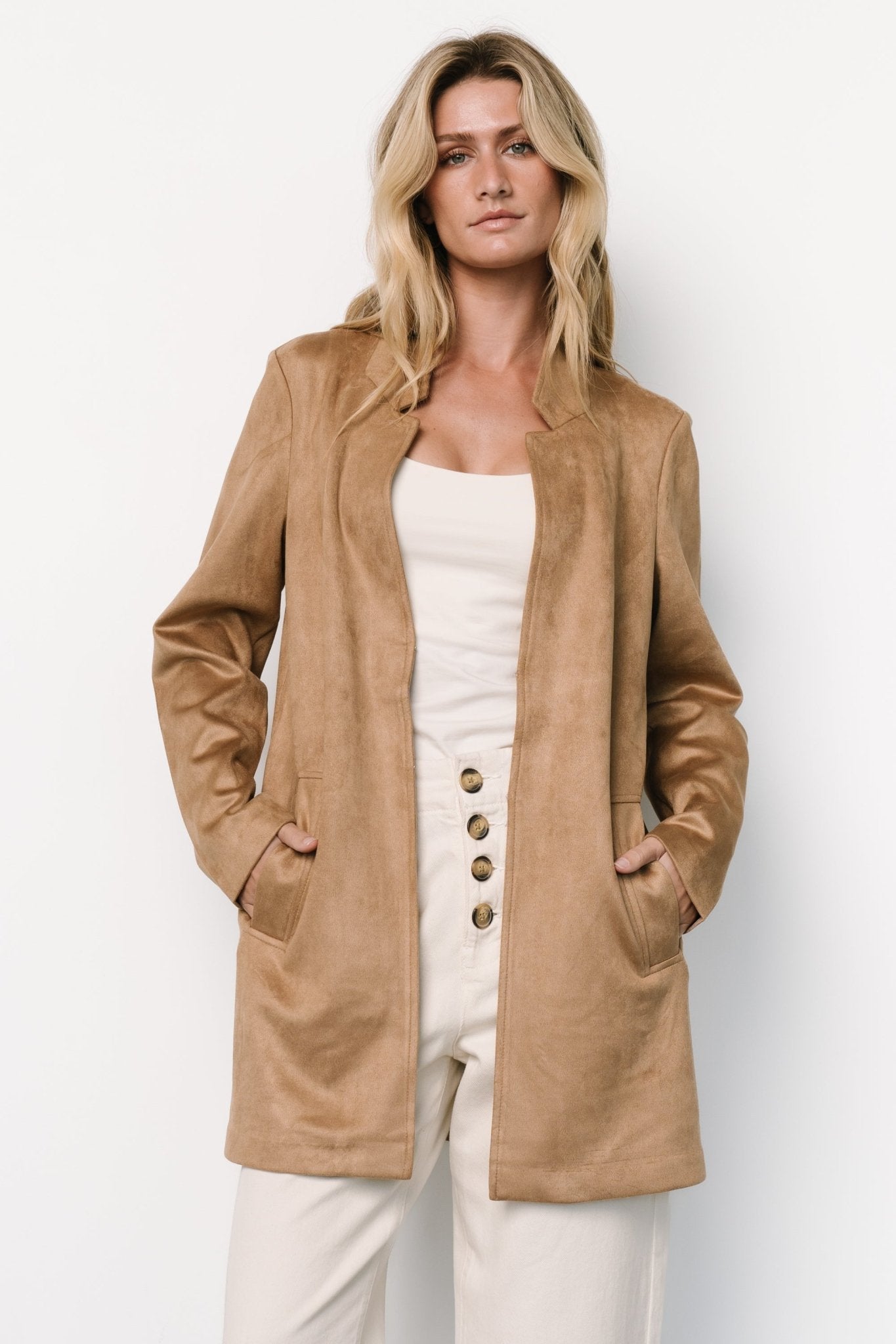 Queenie Faux Suede Jacket | Camel From China For Sale