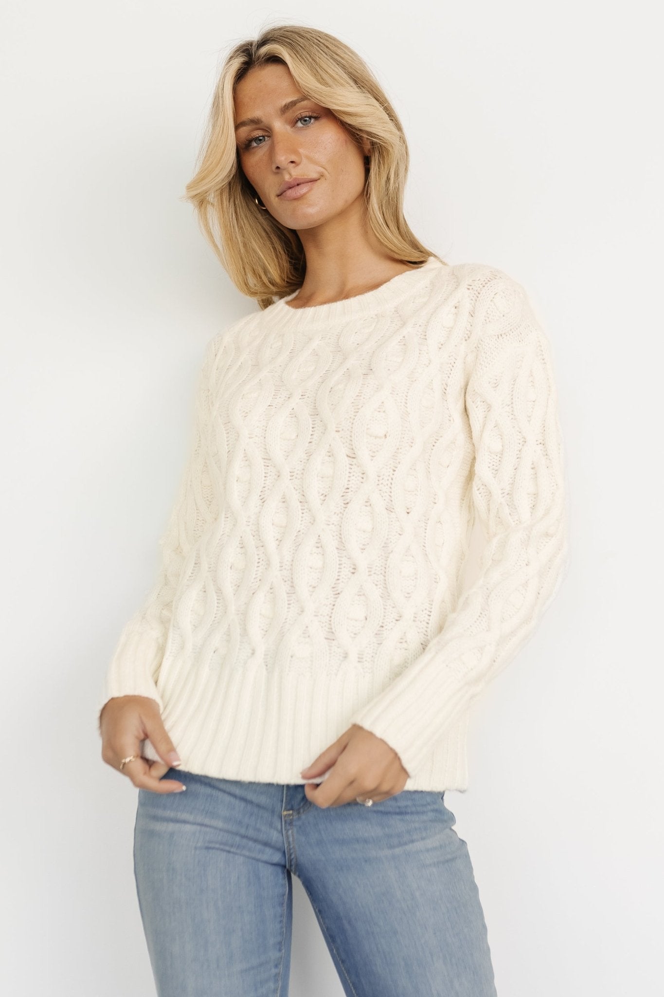 Avoriaz Cable Knit Sweater | Ivory Free Shipping Cheap Real