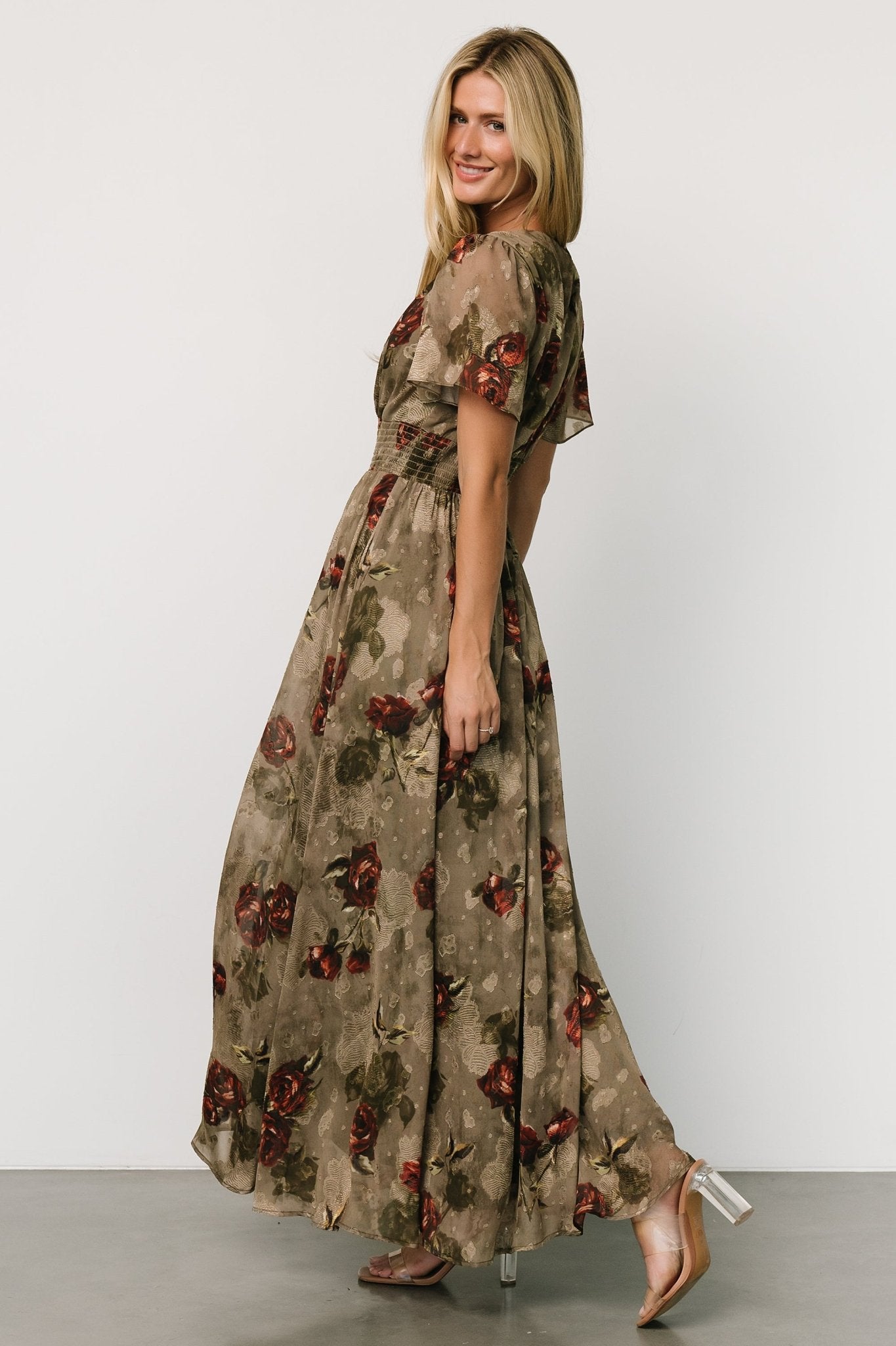 Birdie Maxi Dress | Olive Floral Outlet Clearance Store