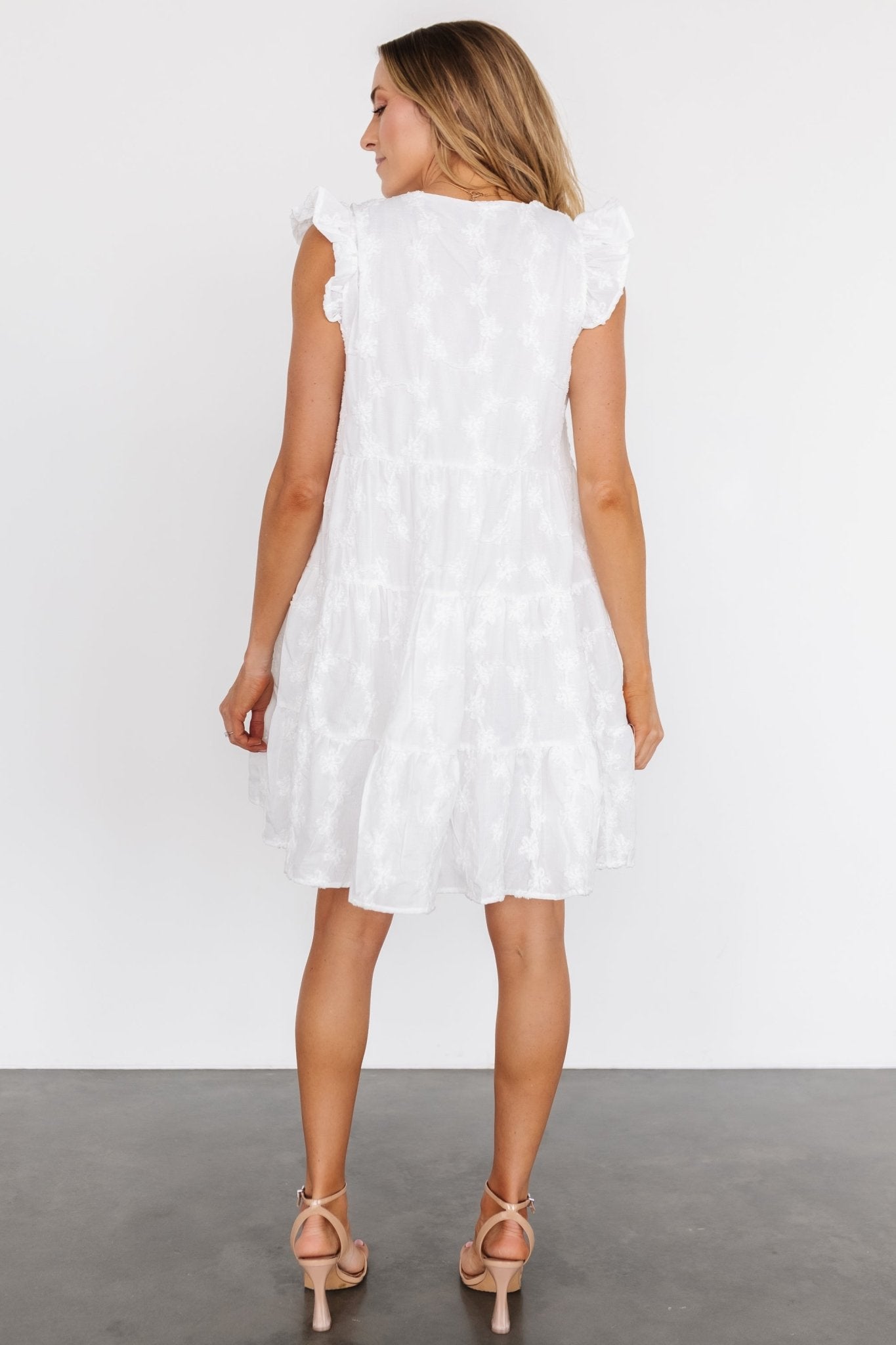 Kayla Button Up Short Dress | Off White Perfect