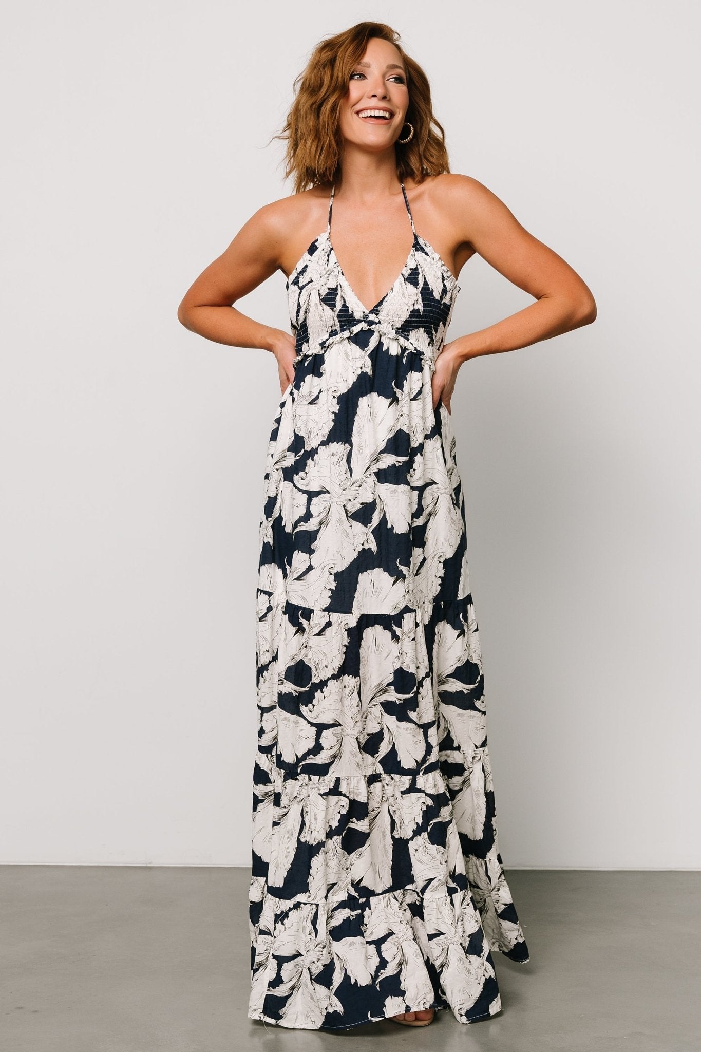 Visalia Maxi Dress | Navy + White Free Shipping Get Authentic