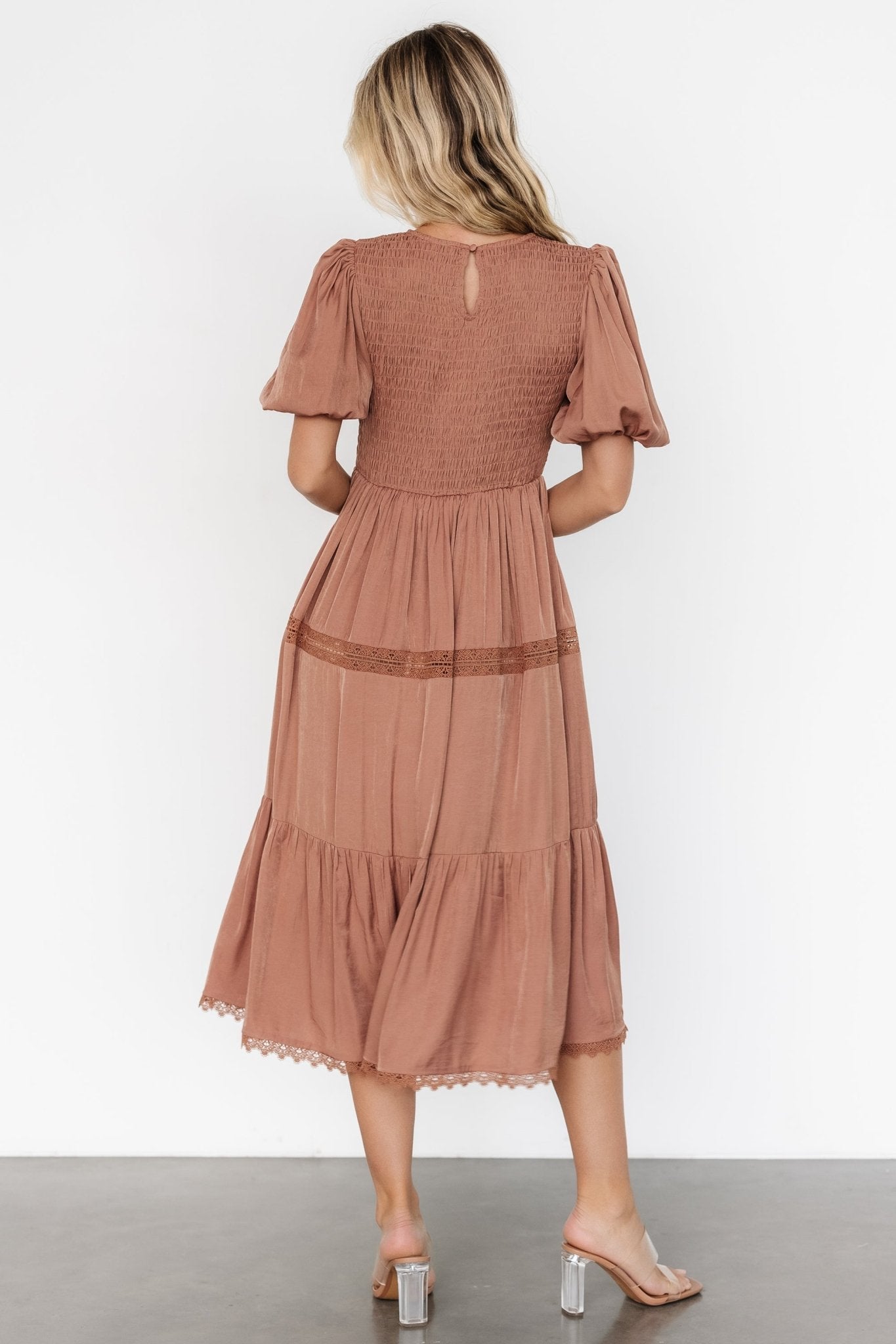 Finley Smocked Midi Dress | Light Copper Buy Cheap Wide Range Of