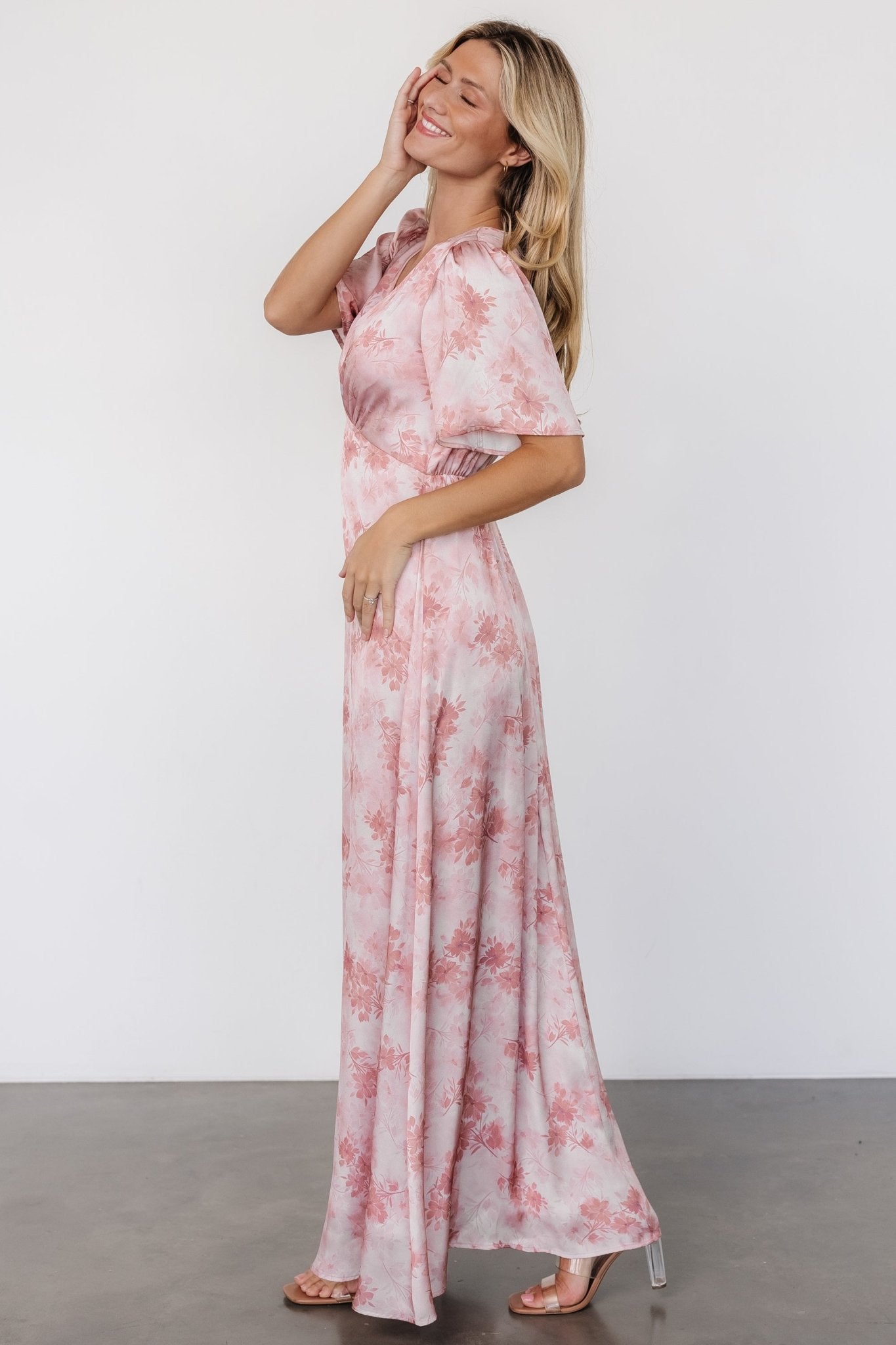 Carmen Maxi Dress | Blush Floral Cheap Sale Ebay