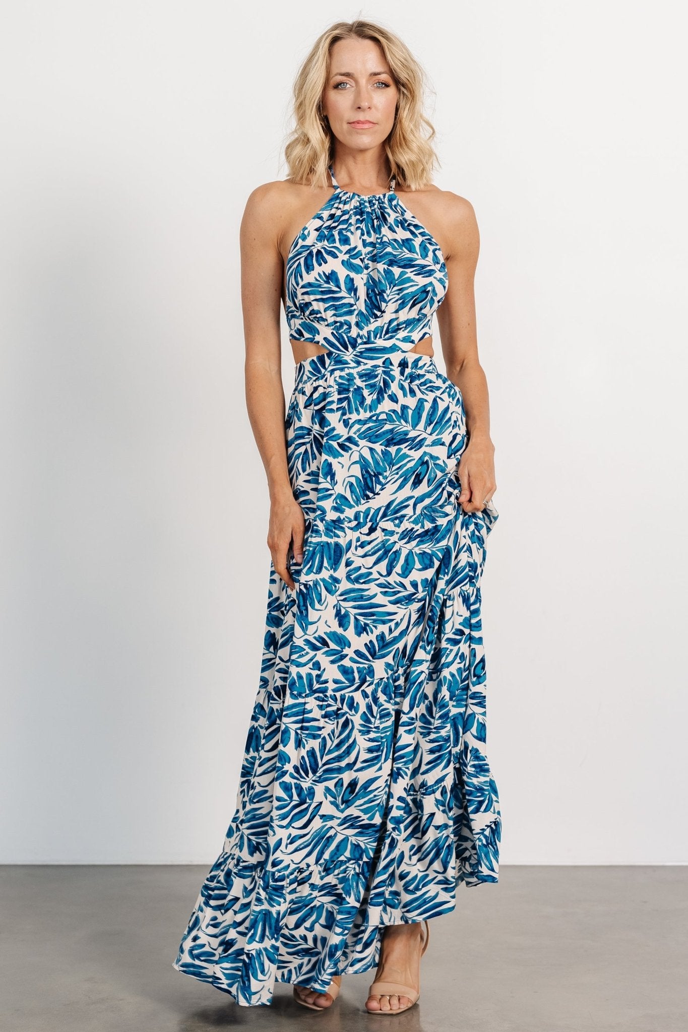 Brett Halter Maxi Dress | Cobalt Print 2025 Cheap Online