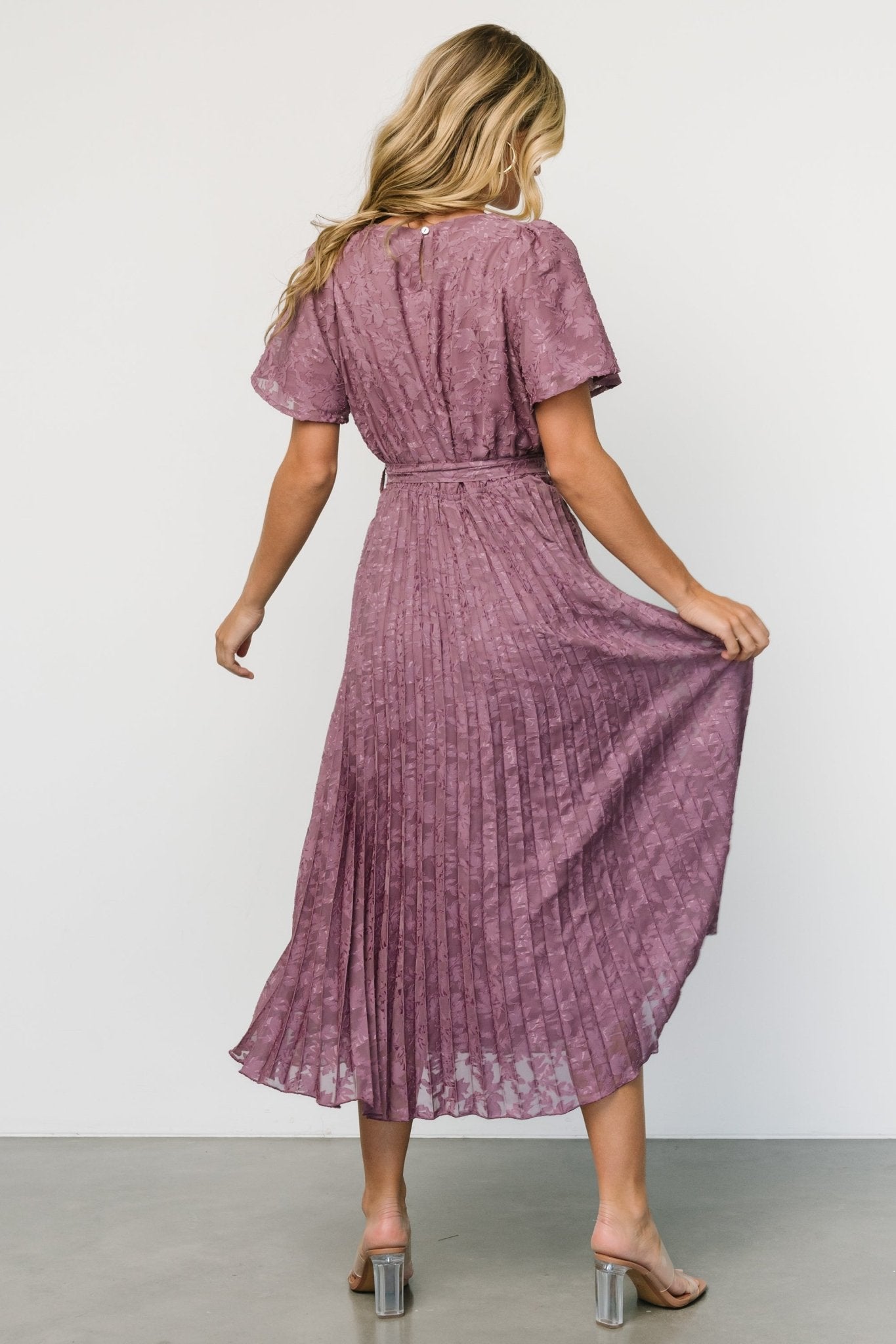 Mindy Pleated Dress | Vintage Plum Cheap View