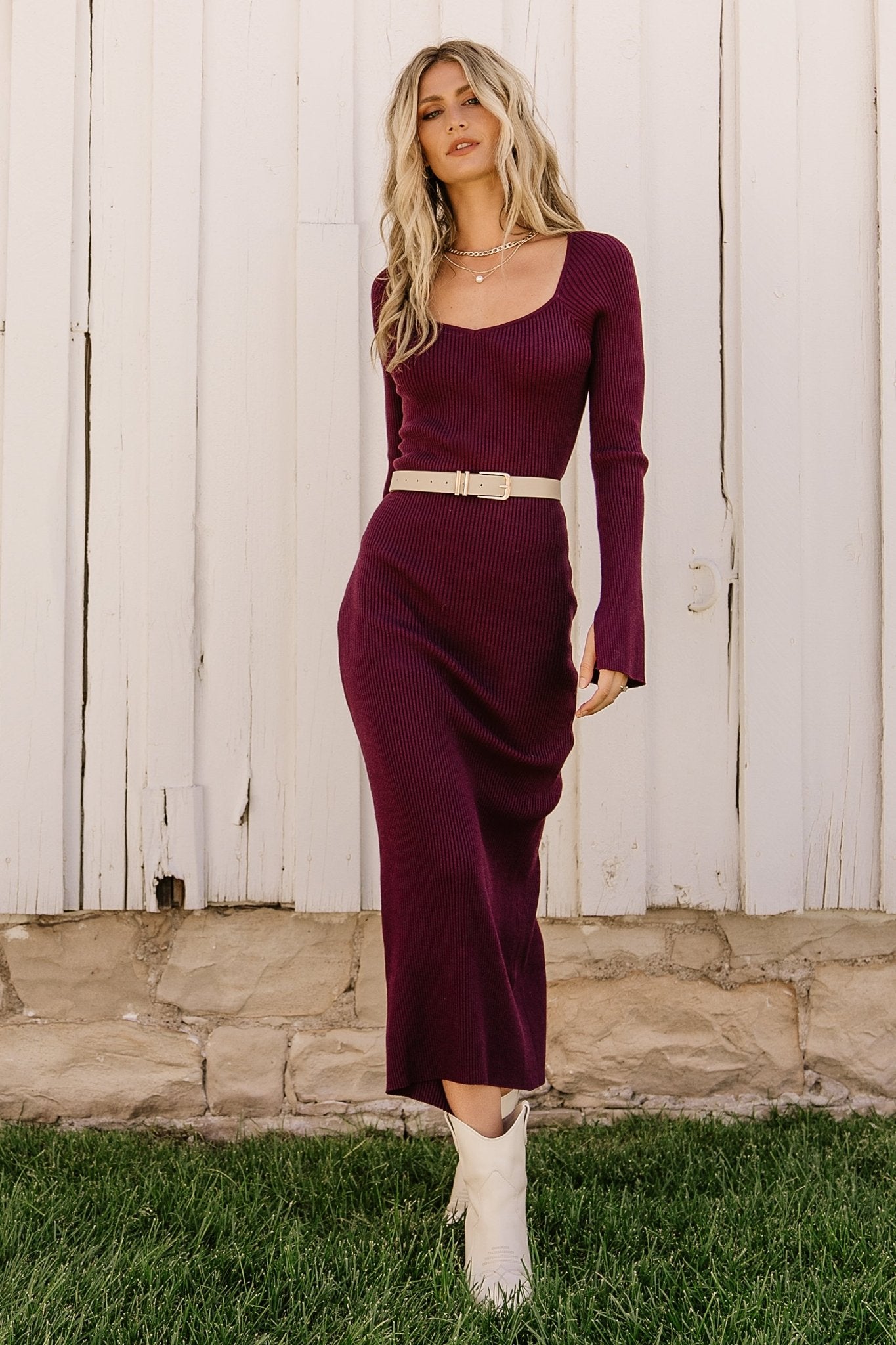 Marika Ribbed Dress | Wine Very Cheap Cheap Online