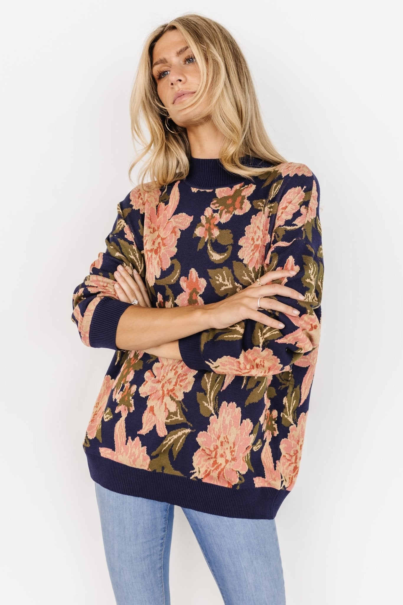 Polly Sweater | Navy Multi Floral Cheapest Online