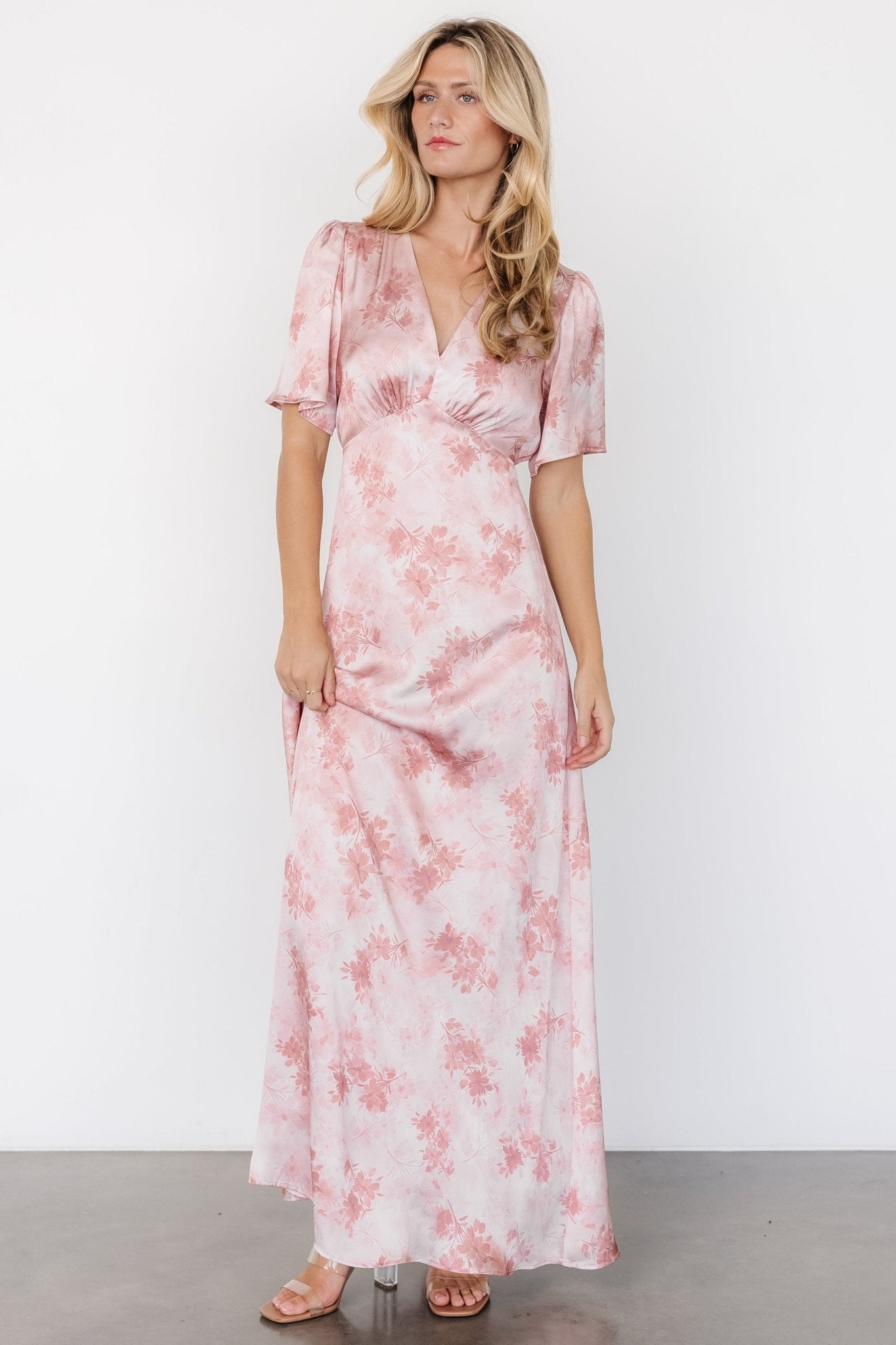 Carmen Maxi Dress | Blush Floral Cheap Sale Ebay