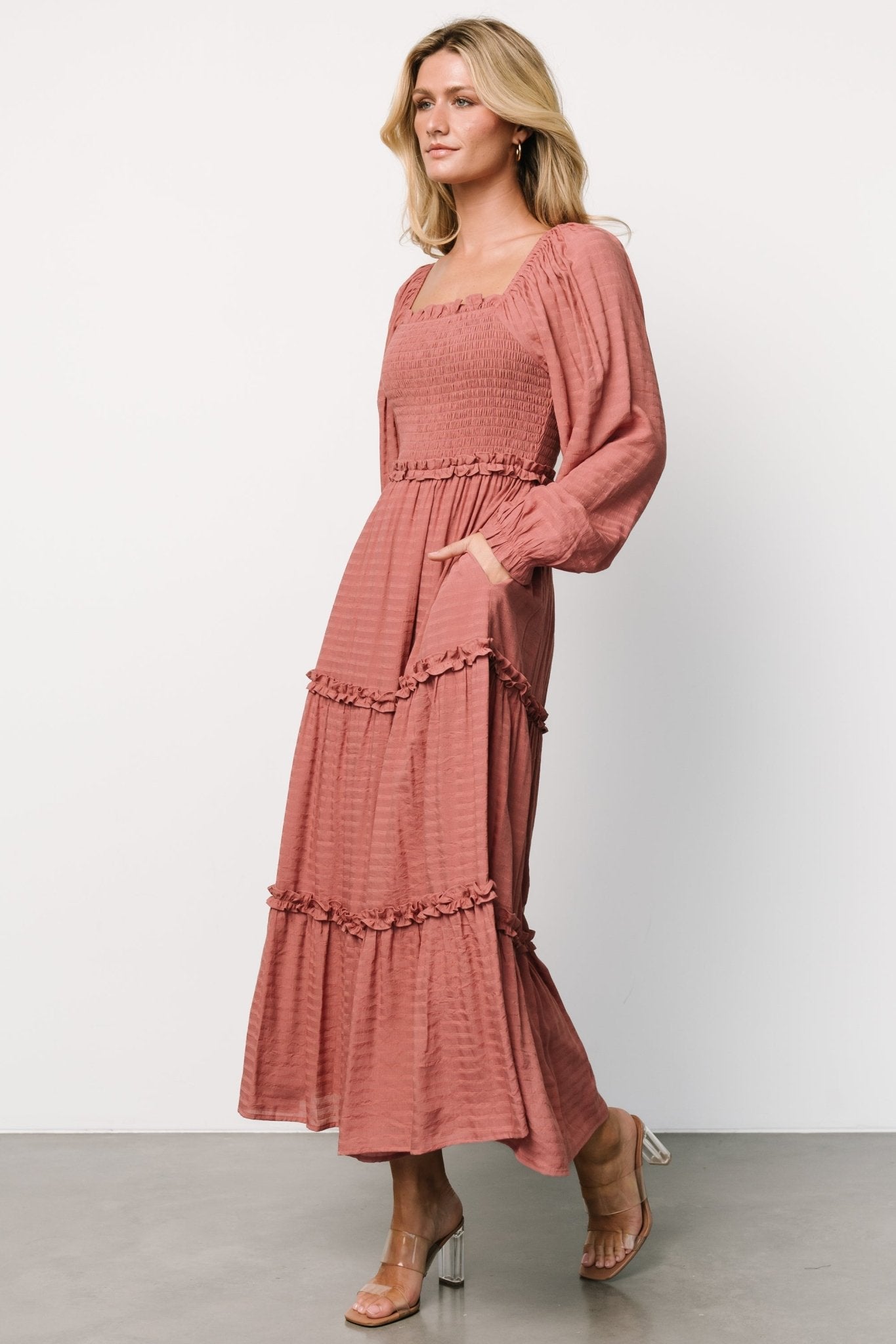 Rowan Tiered Dress | Vintage Rose Cheap Supply