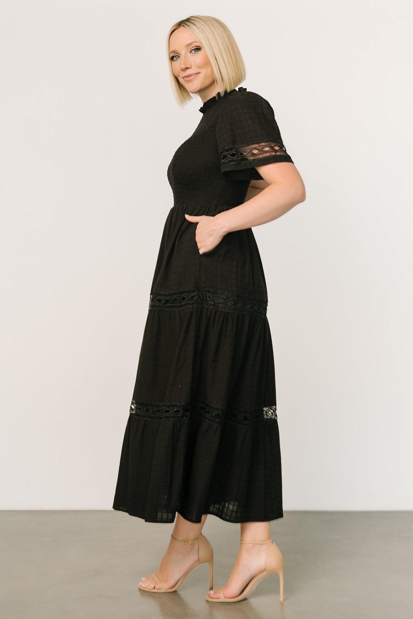 Loveland Geo Lace Maxi Dress | Black Cheap Sale Looking For