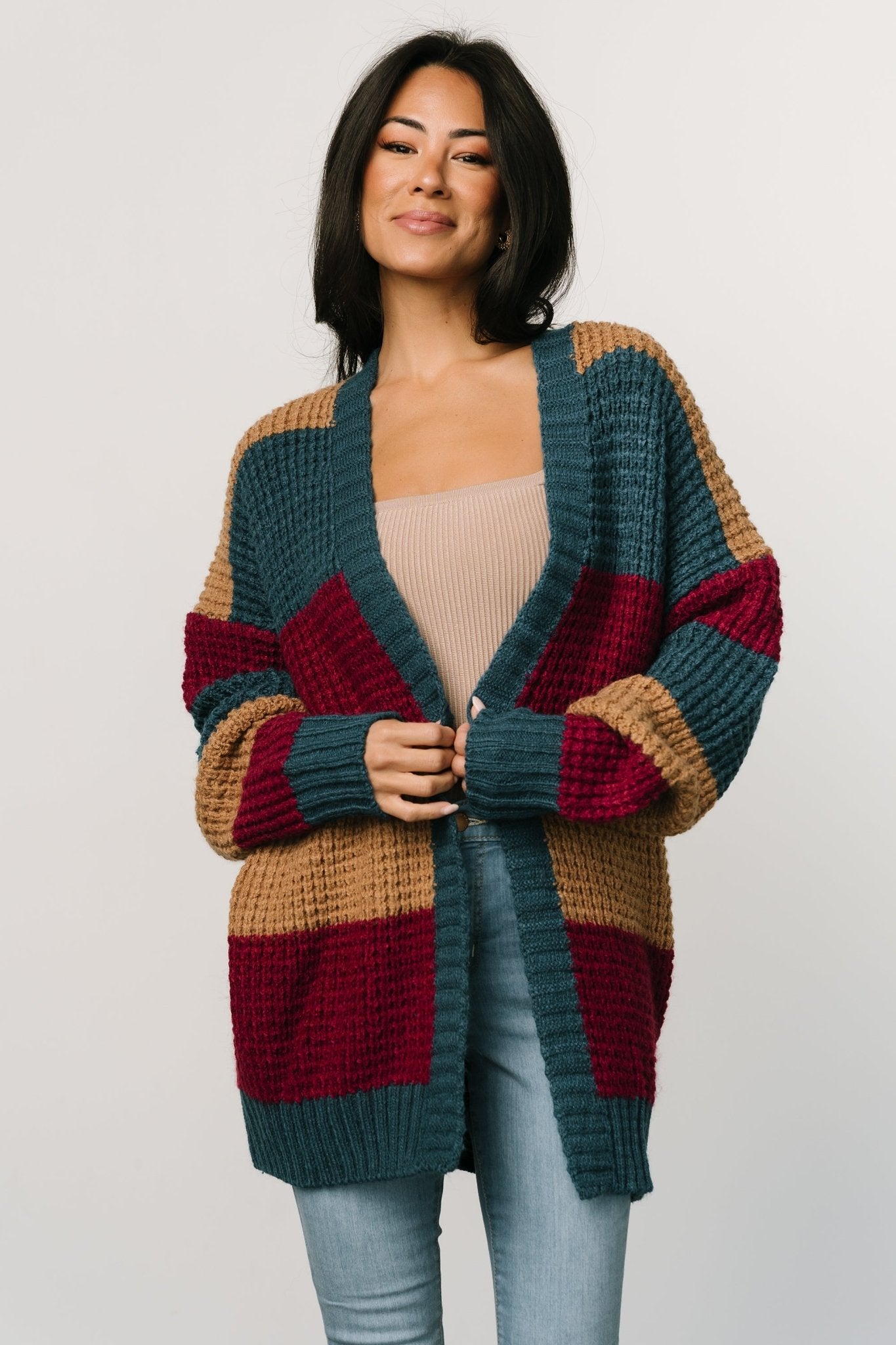 Jonah Chunky Knit Cardigan | Deep Topaz Multi Nicekicks Cheap Pice