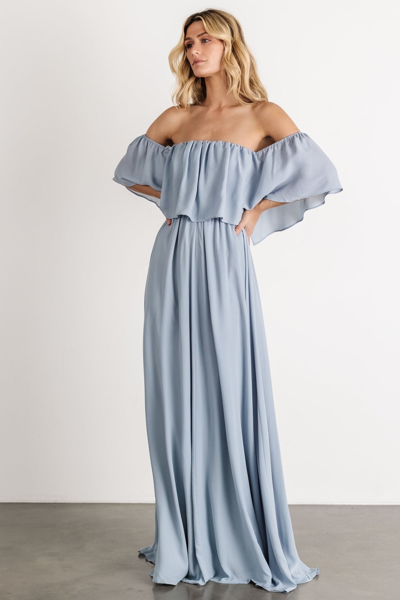 Diana Off Shoulder Maxi Dress | Light Blue Visit Cheap Pice