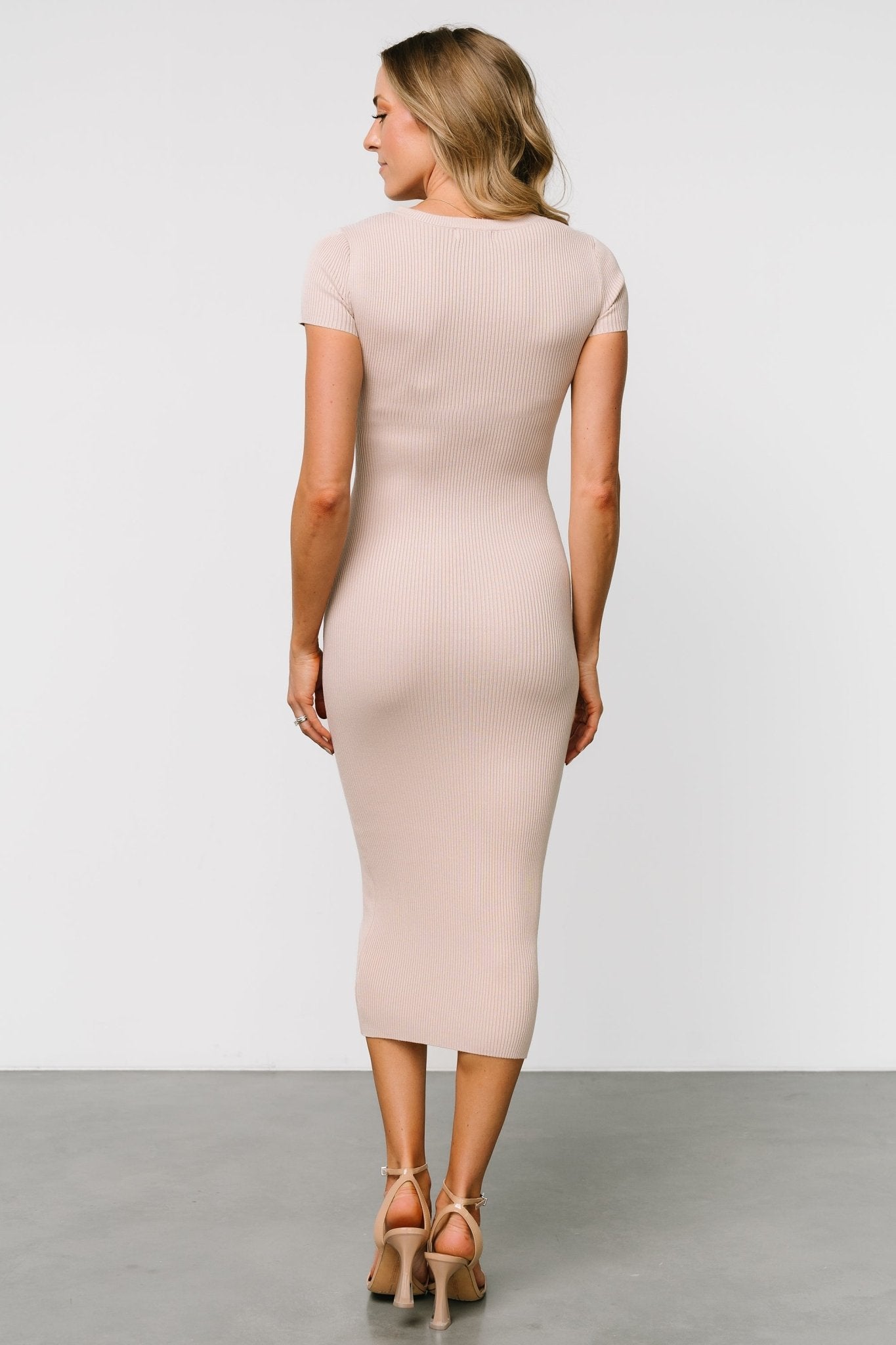 Dana Ribbed Midi Dress | Sand Sale With Credit Card