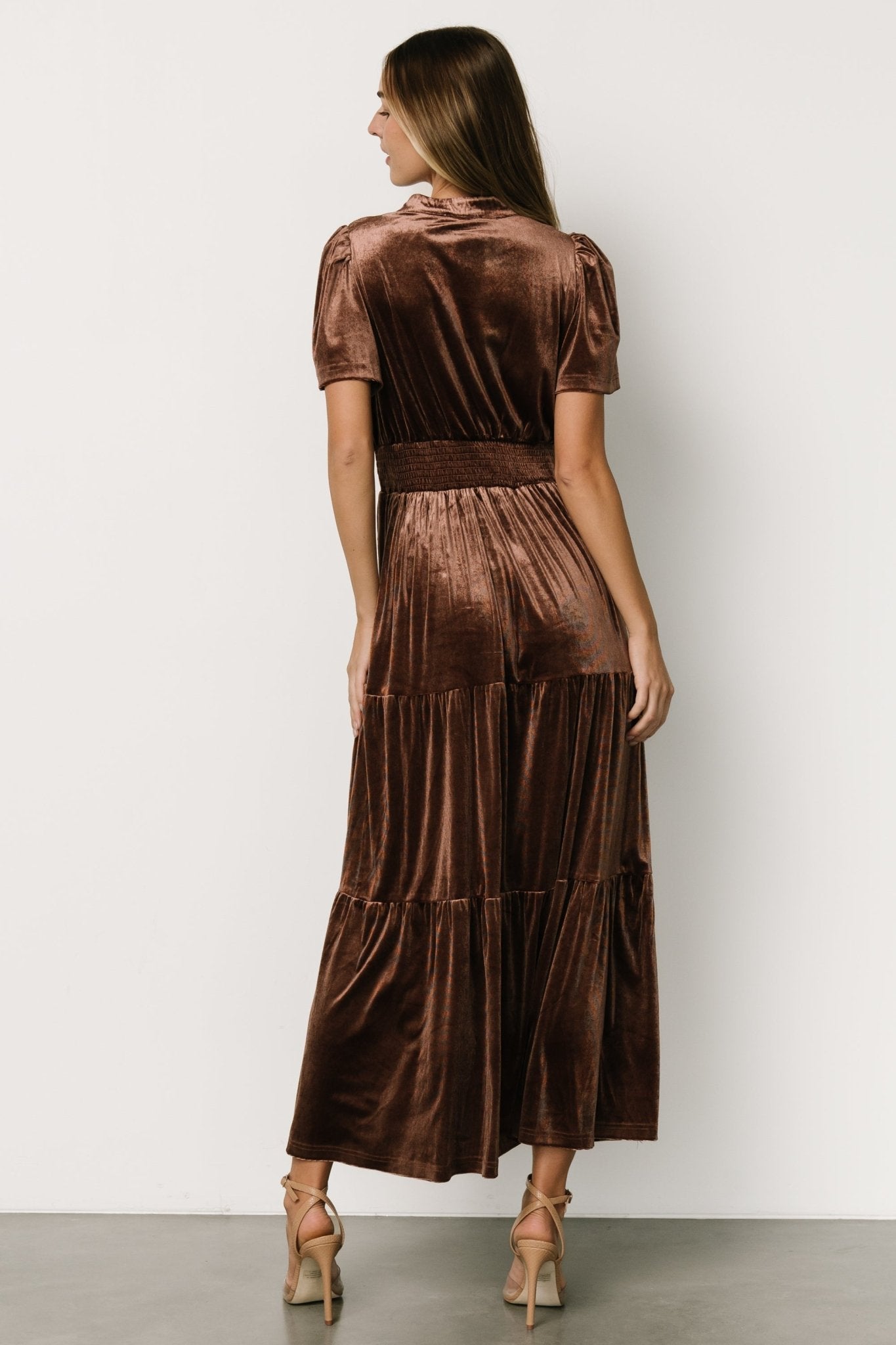 Maida Embroidered Velvet Dress | Chocolate Buy Cheap Inexpensive