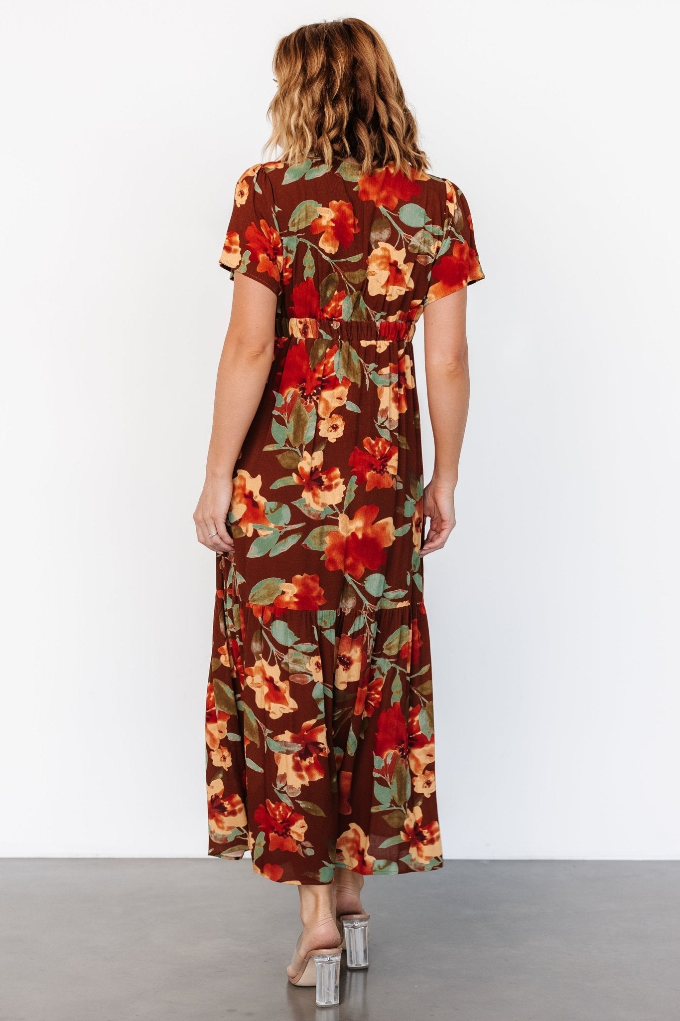 Cassie Short Sleeve Dress | Copper Floral Cheap Pice Free Shipping