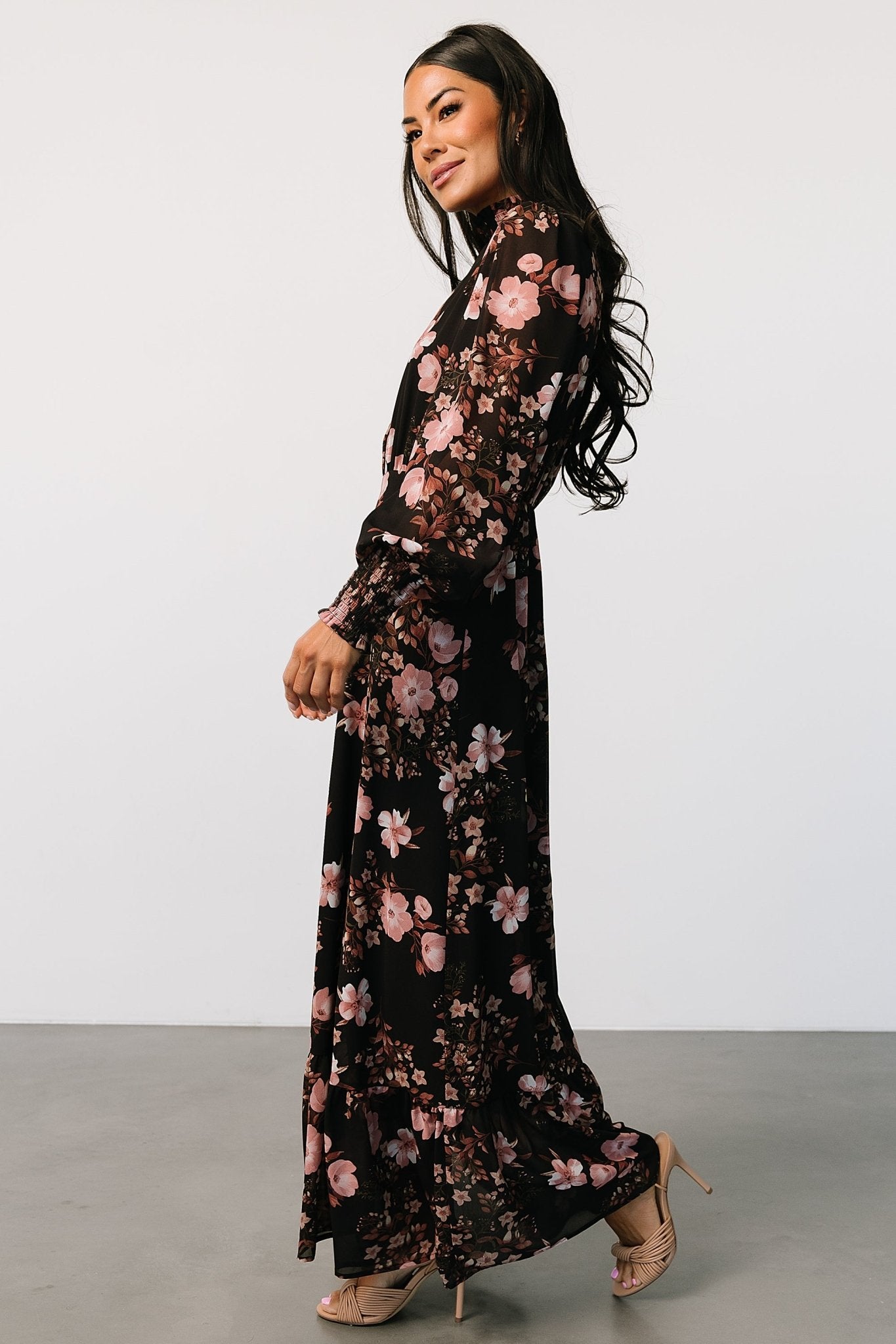 Luciana Maxi Dress | Black + Mauve Sale With Mastercard