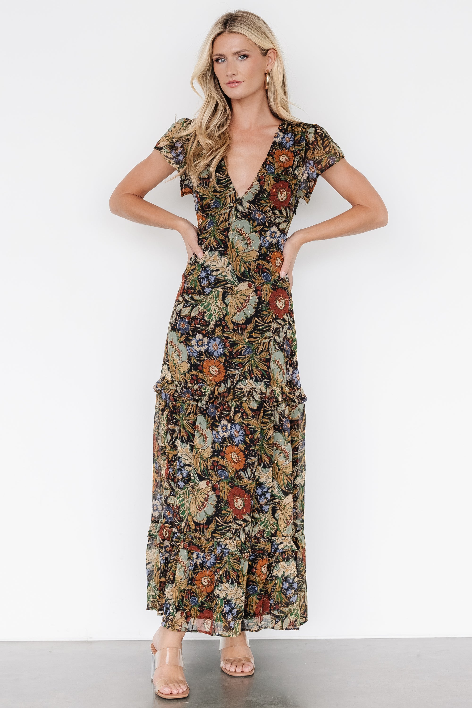 Riverwood Deep V Maxi Dress | Multi Floral Cheap Online Store Manchester