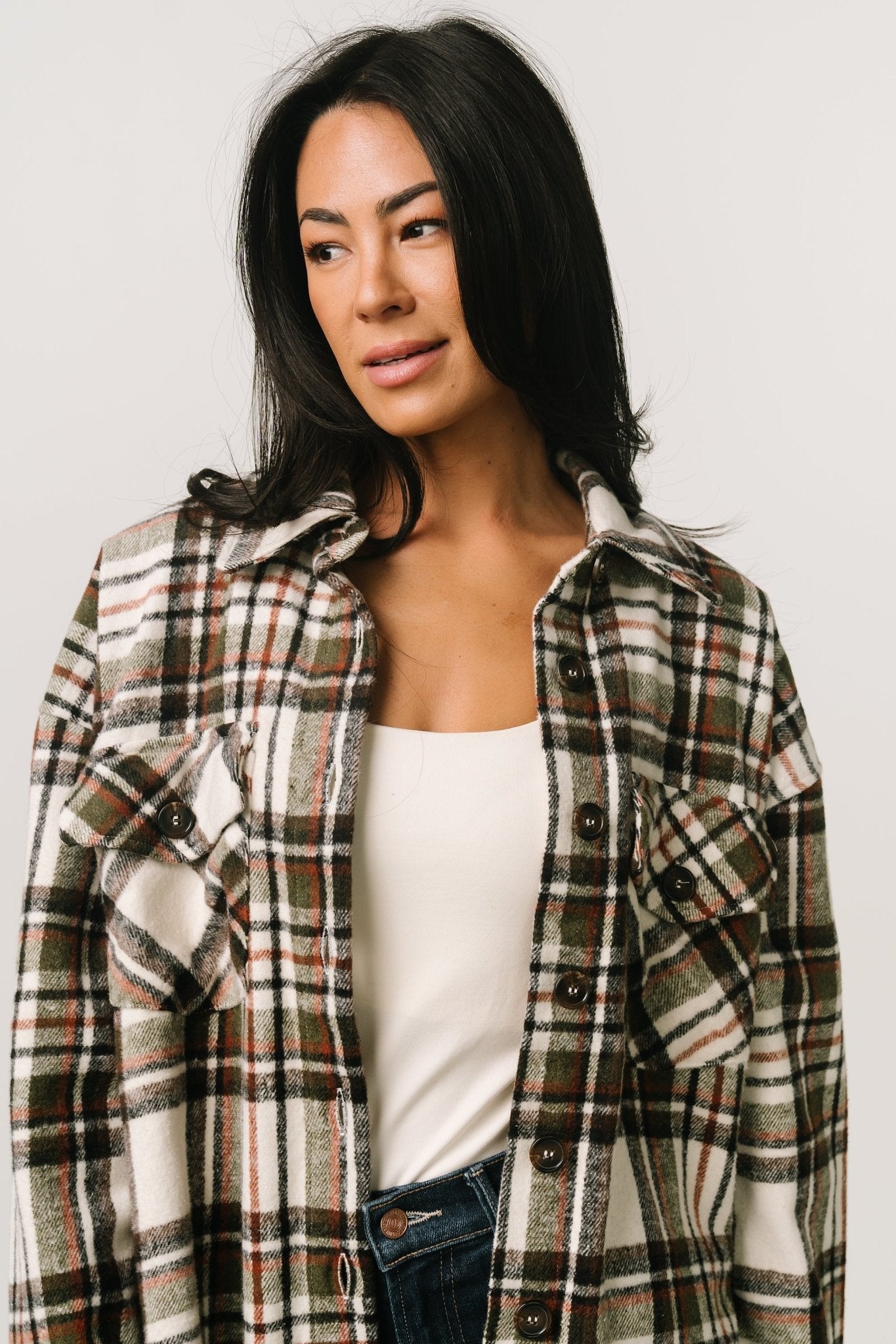 Polson Plaid Shacket | Ivory Multi Release Dates Authentic