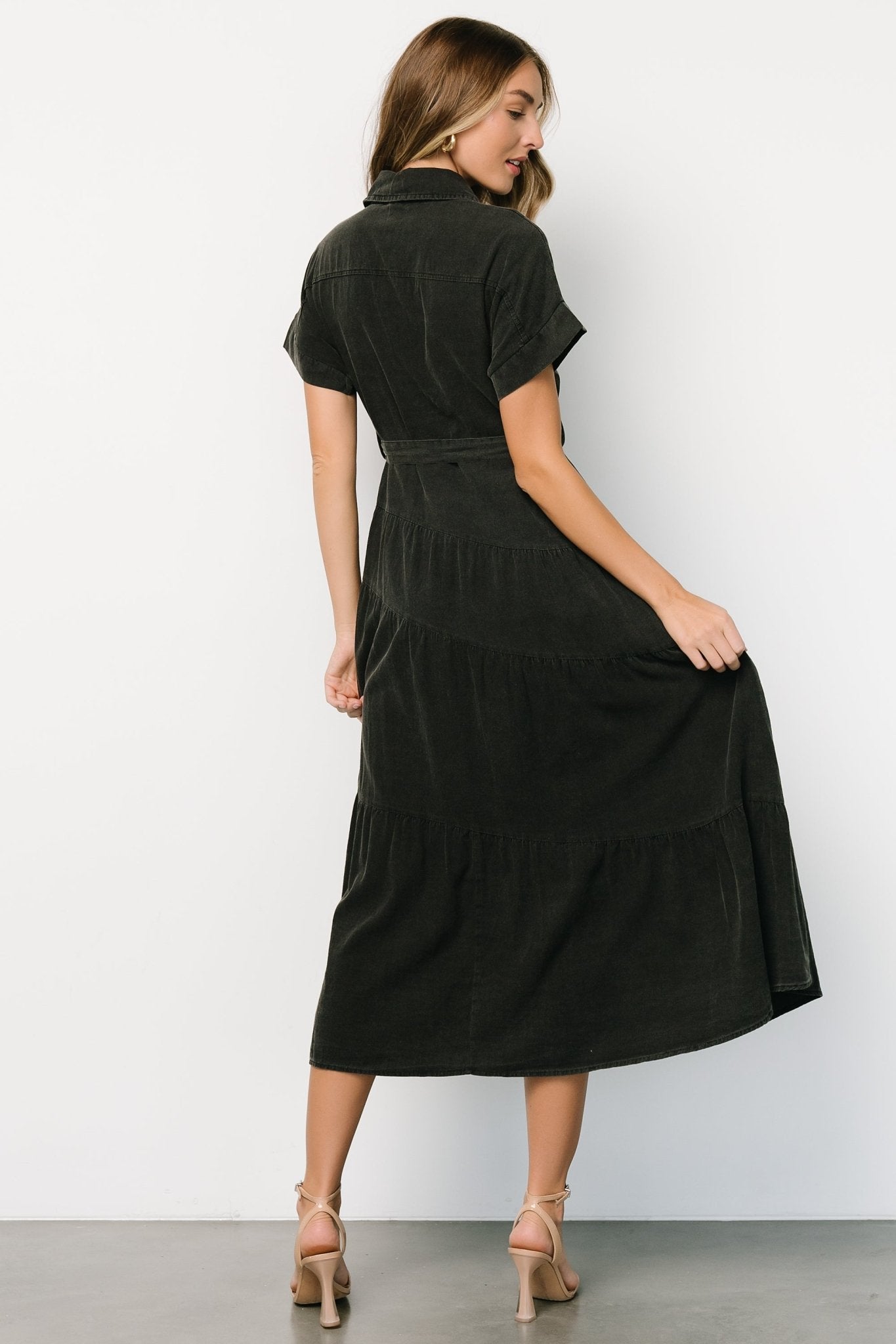 Logan Button Up Dress | Black Outlet New