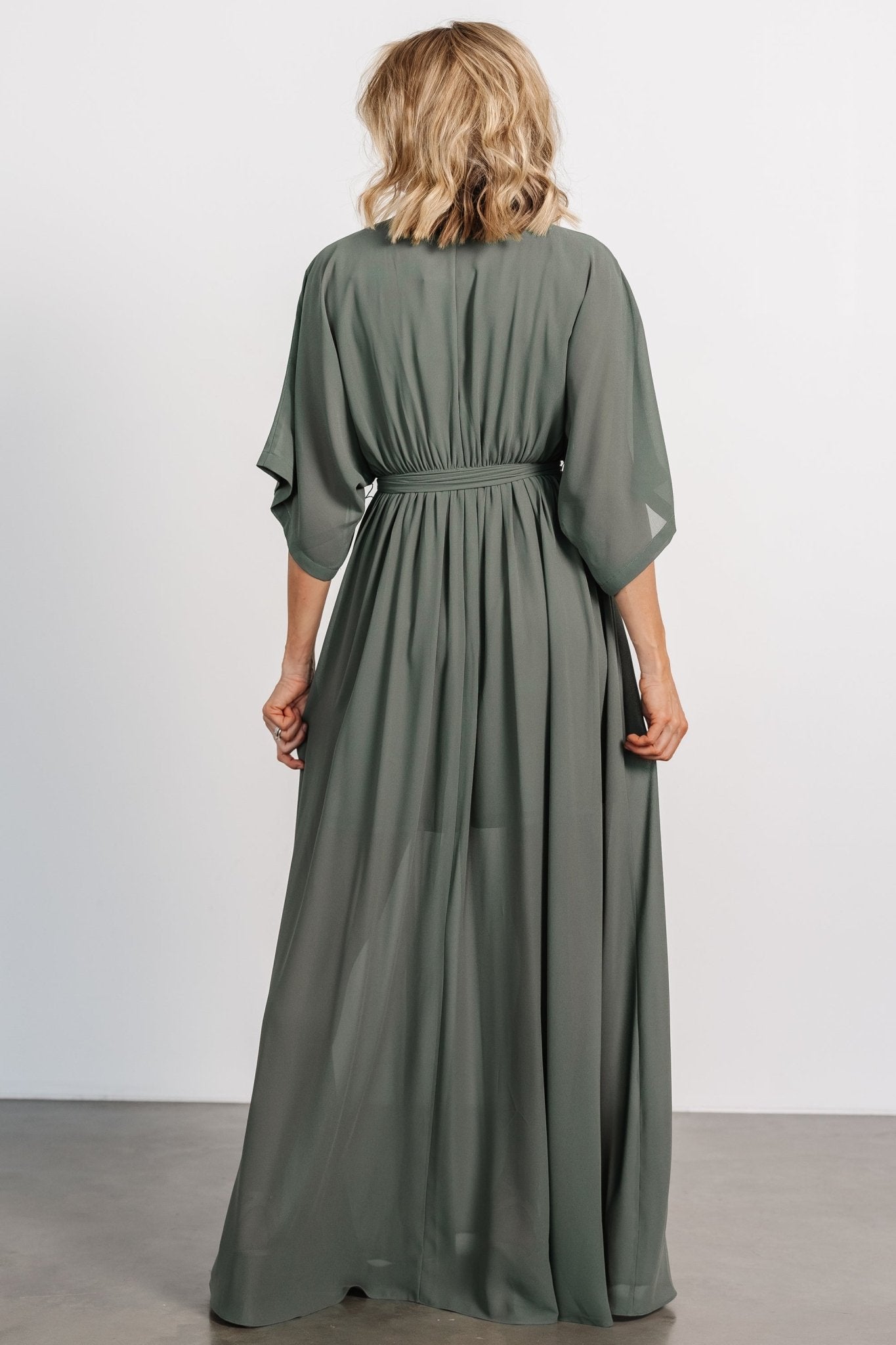 Kia Kimono Maxi Dress | Dark Sage Reliable Cheap Online