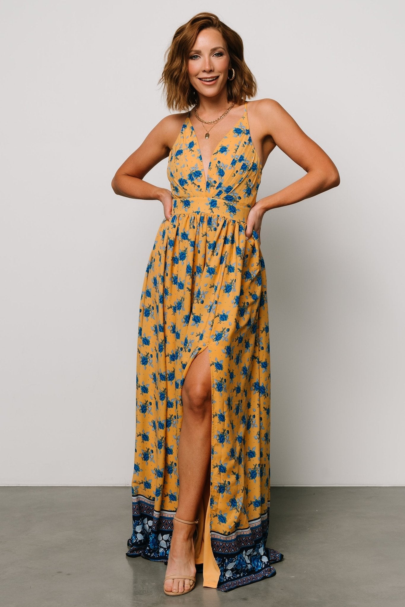 Brylee Maxi Dress | Mustard + Navy Release Dates Cheap Online