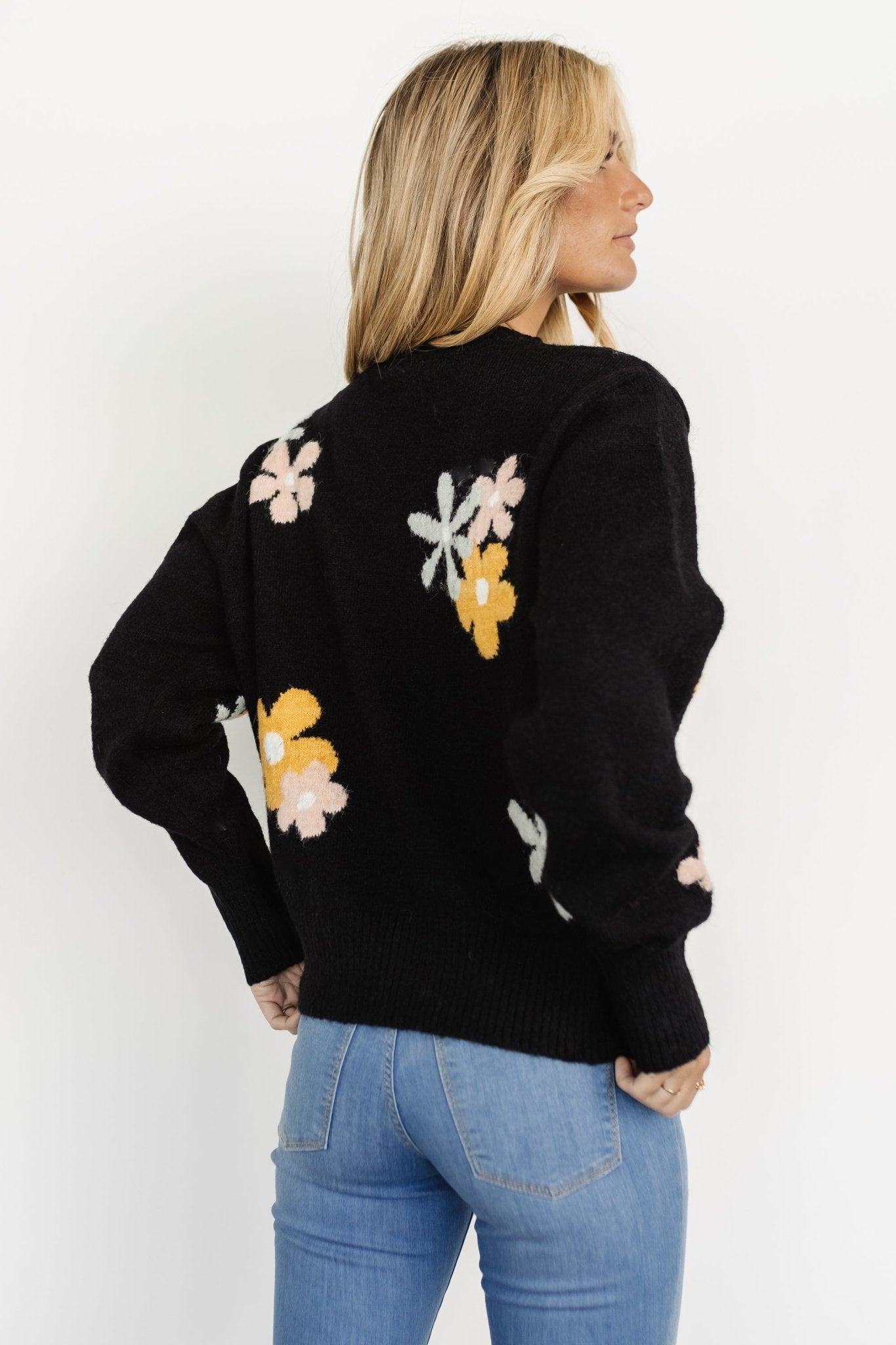 Roxy Sweater | Black Flower Sale Reliable