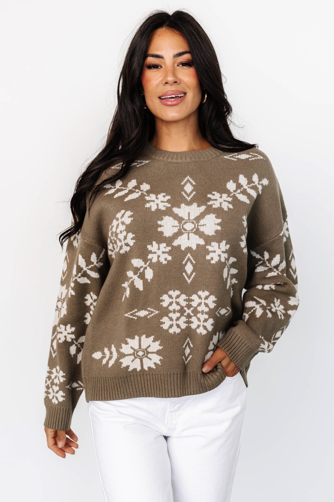 Elsa Sweater | Olive + Off White Official Site